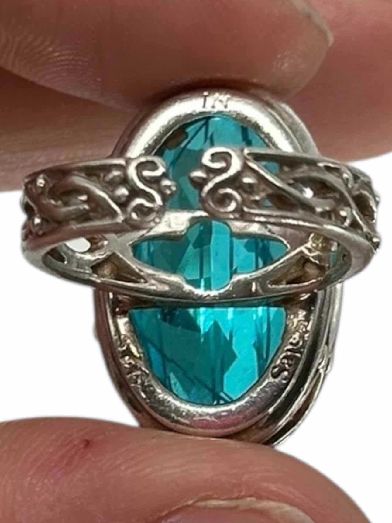 Sajen Blue Celestial Pariba Rutilated Quartz Adjustable Ring