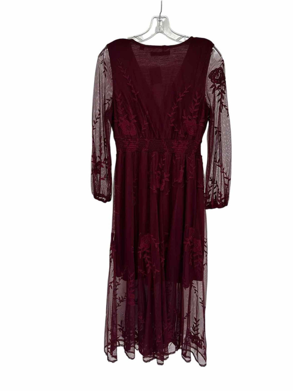 Shyanne Hillside Floral Embroidered Mesh Midi Dress Size S