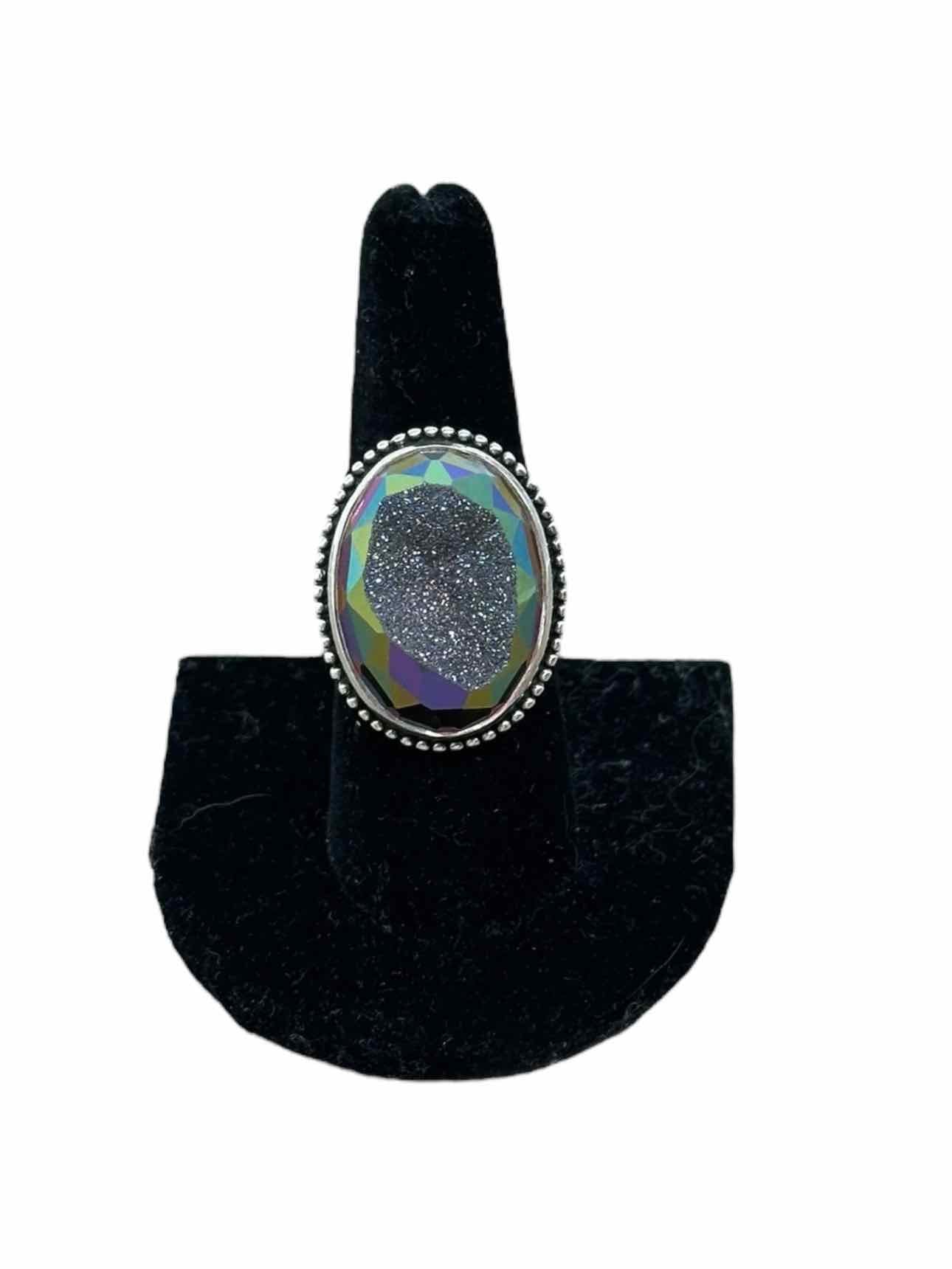 Colleen Lopez Purple Mystic Druzy Stone Adjustable Ring