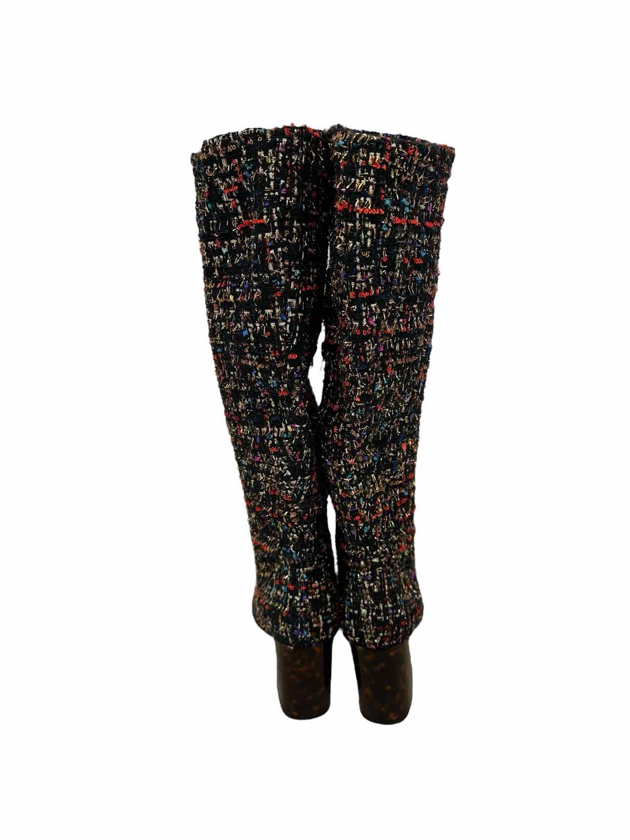 Betsey Johnson Harmoni Tall Multi-Color Tweed Boots Shoe Size 8 **NEW**