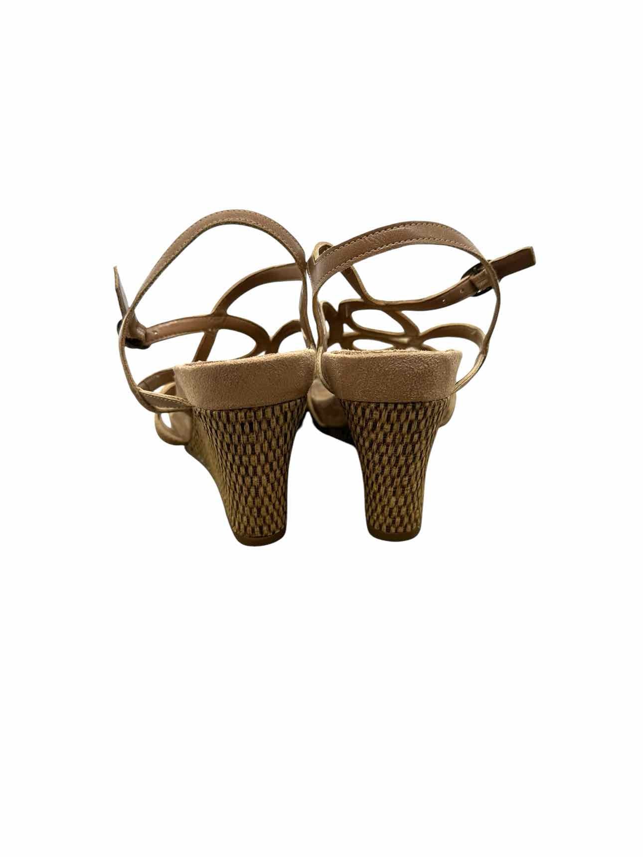 Kelly & Katie Beige Wedge Sandals Shoe Size 7