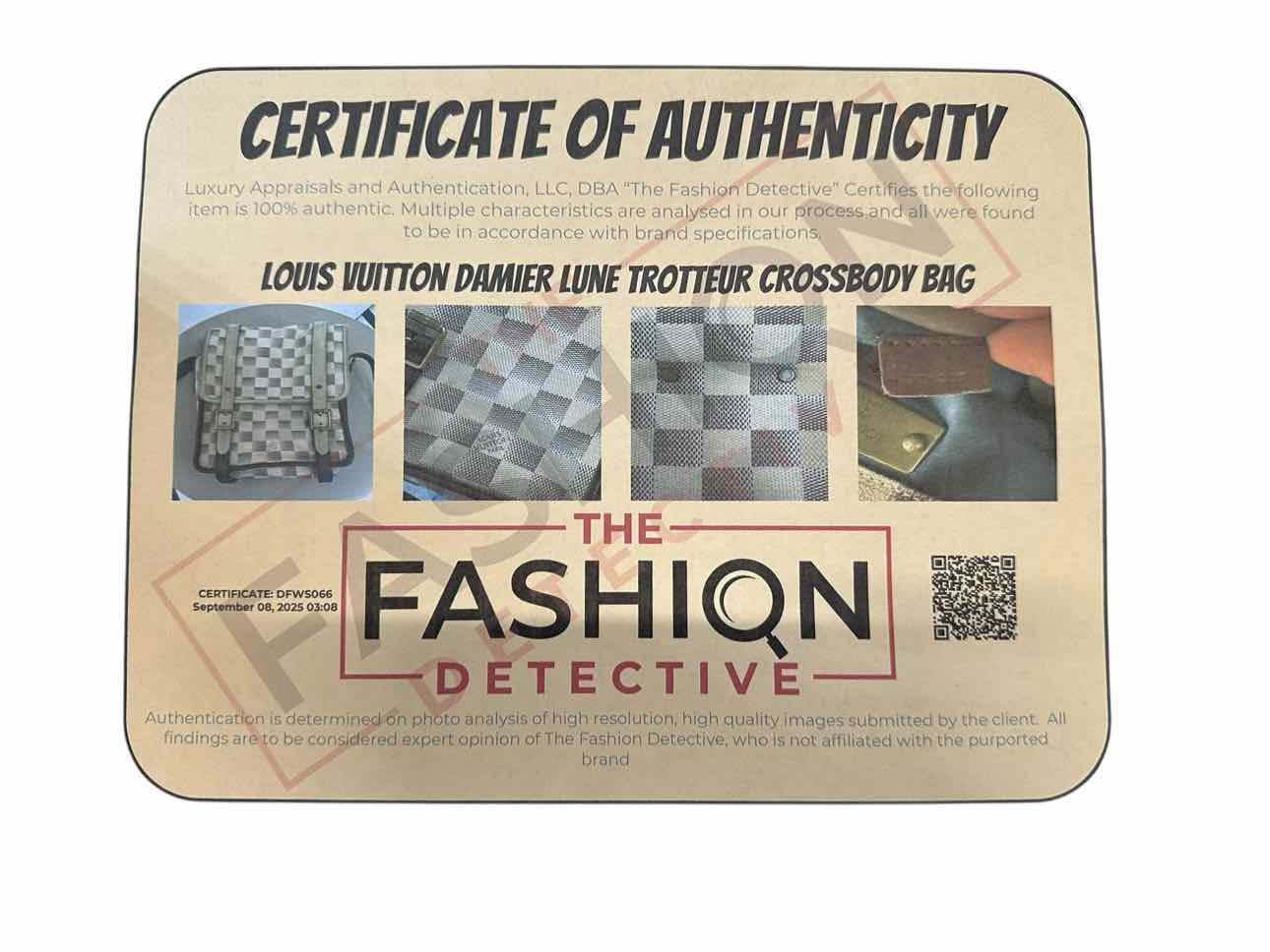 Louis Vuitton Damier Lune Trotteur Beige Leather Crossbody
