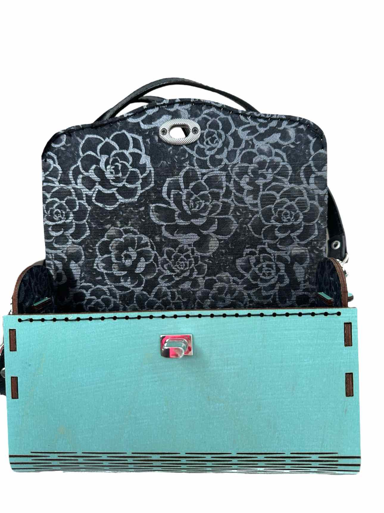 Timbertote The Classic Turquoise Wood Crossbody **NEW**