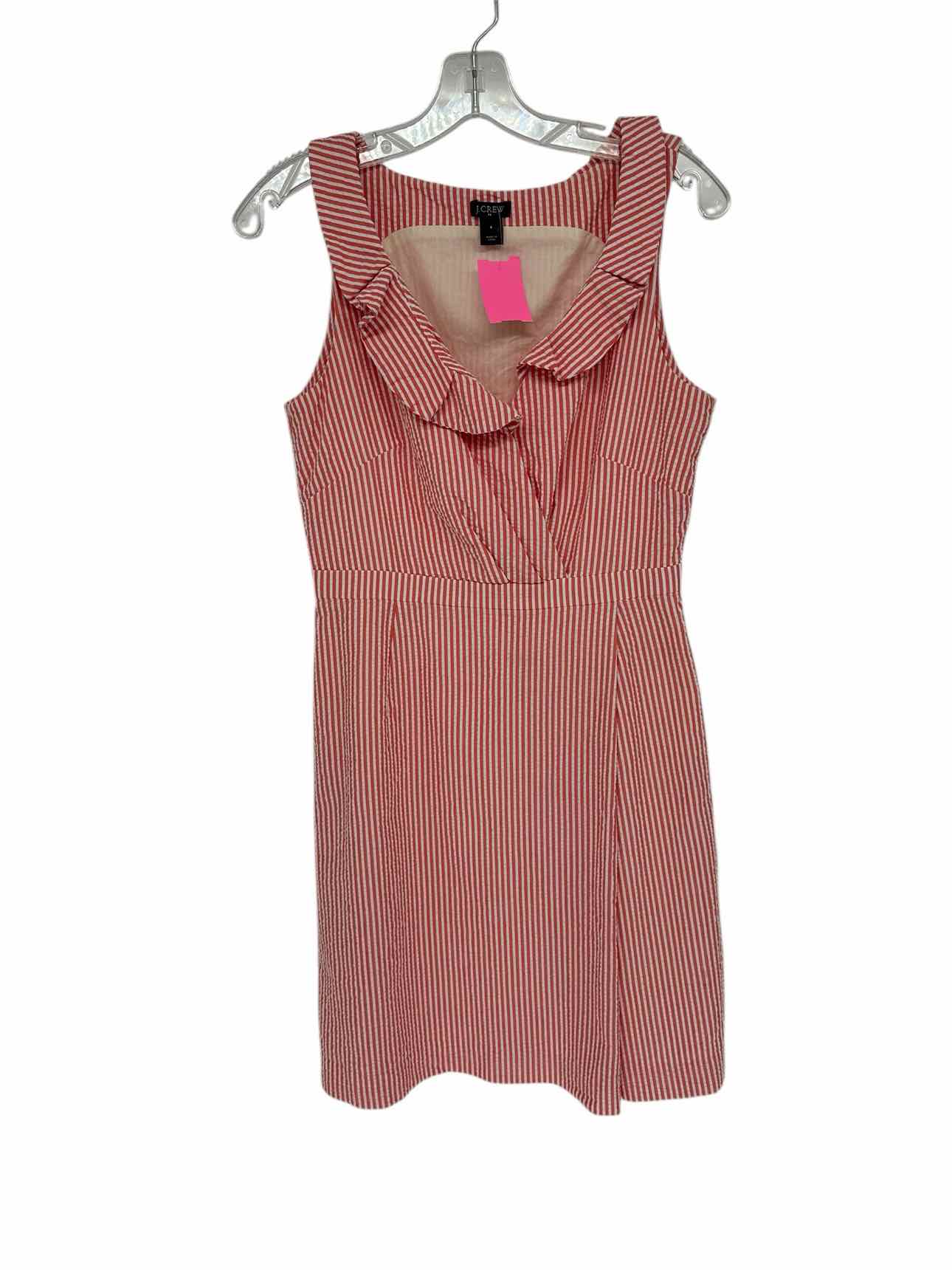 J. Crew Sleeveless Seersucker Coral Dress Size 6