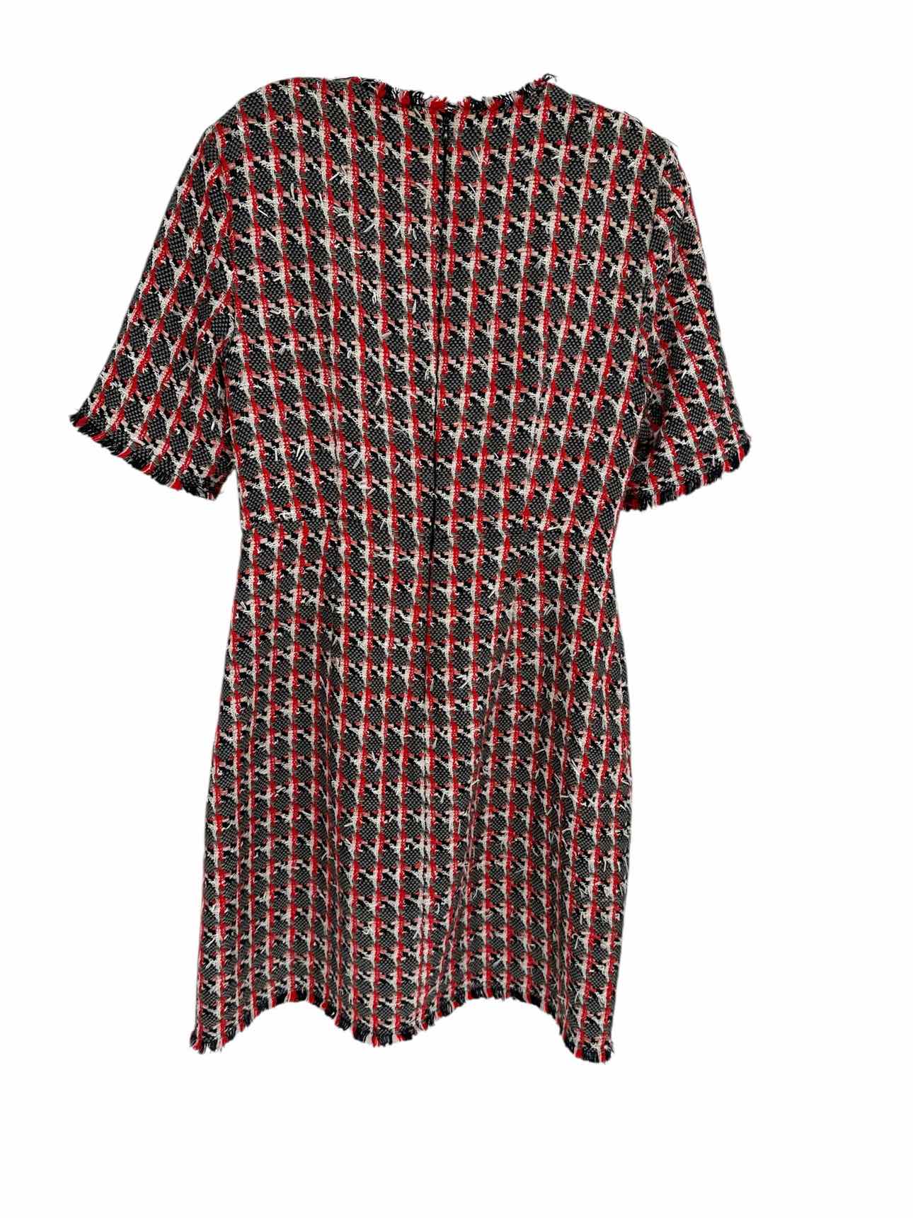 L.K. Bennett Linton Danna Tweed Dress Red Print Size 6