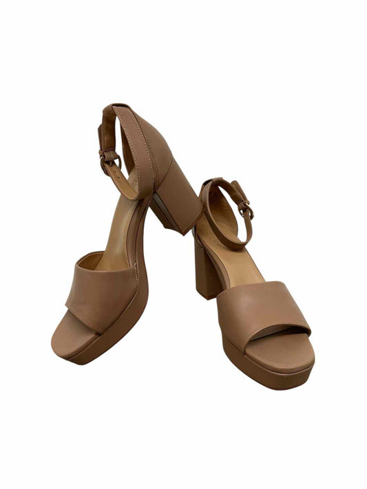 Naturalizers Pearlyn Platform Block Heel Beige Dress Sandal Shoe Size 8