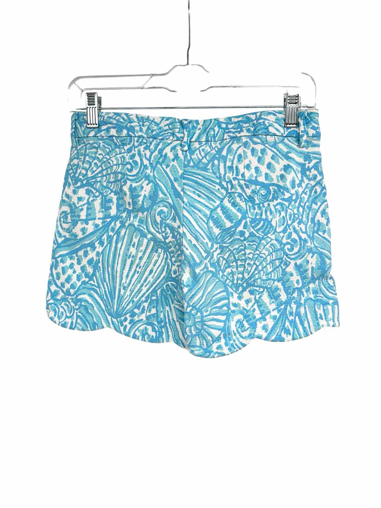 Lilly Pulitzer Palmita Stretch Shorts in Succulent Blue Sea Cups Size 00
