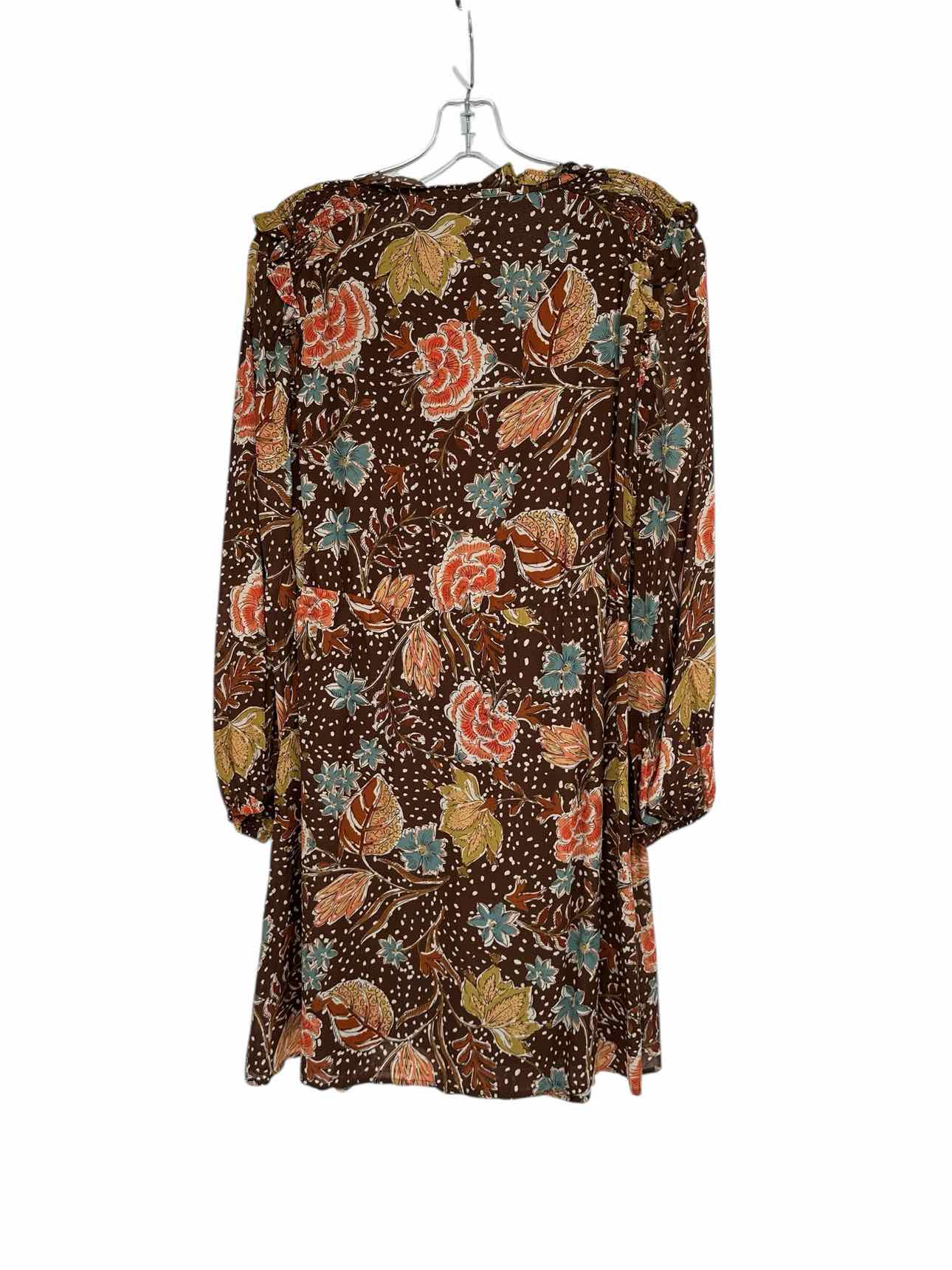 Spartina 449 Aisley Dress Long Sleeve Brown Print Dress Size S **NEW**