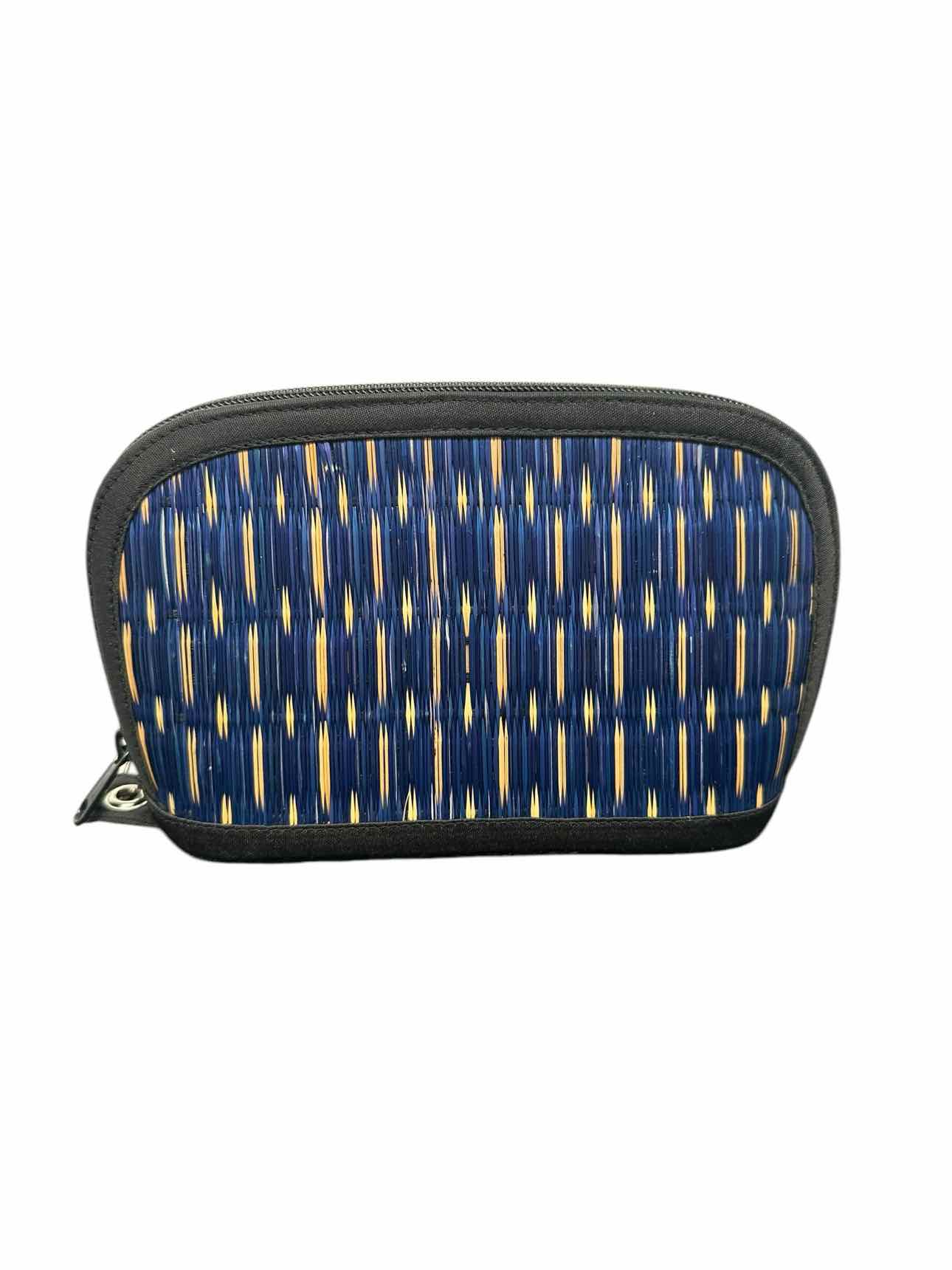 Baskets of Cambodia Blue Straw Wristlet