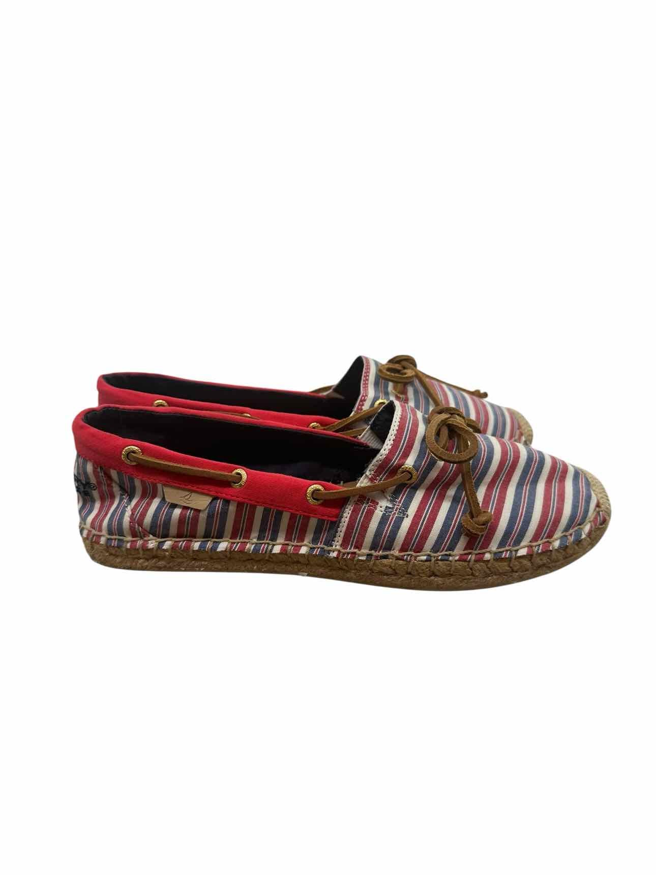 Sperry Katama Red/Blue Stripe Espadrilles Shoe Size 8 **NEW**