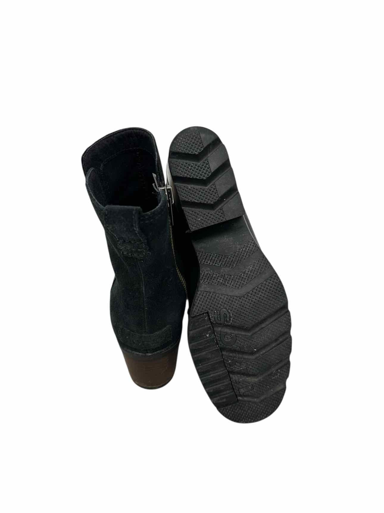 Sorel Cate Lug Sole Black Bootie Shoe Size 7
