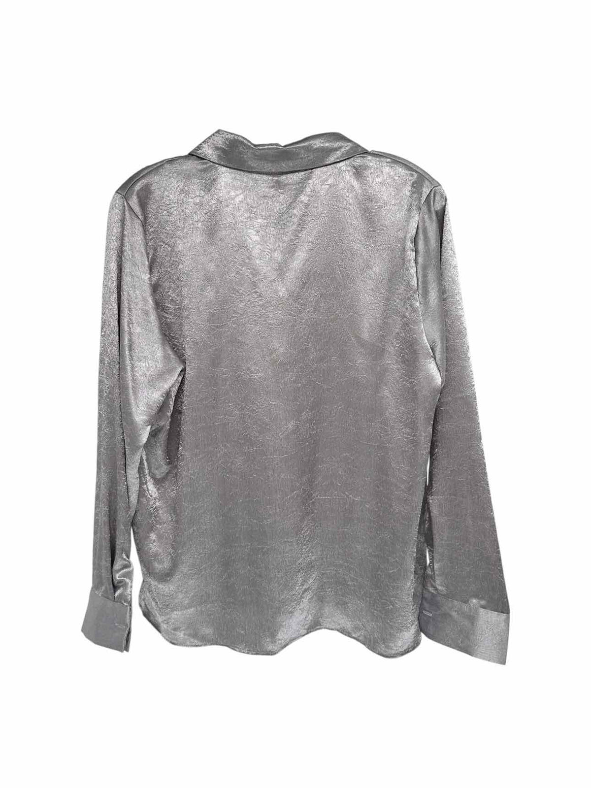 Coco + Carmen Maryann Metallic Crinkle Button Front Shirt Size S/M **NEW**