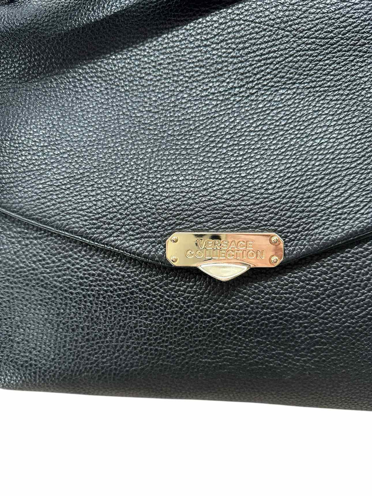Versace Collection Authentic Vitello Stampa Alce Flap Shoulder Bag
