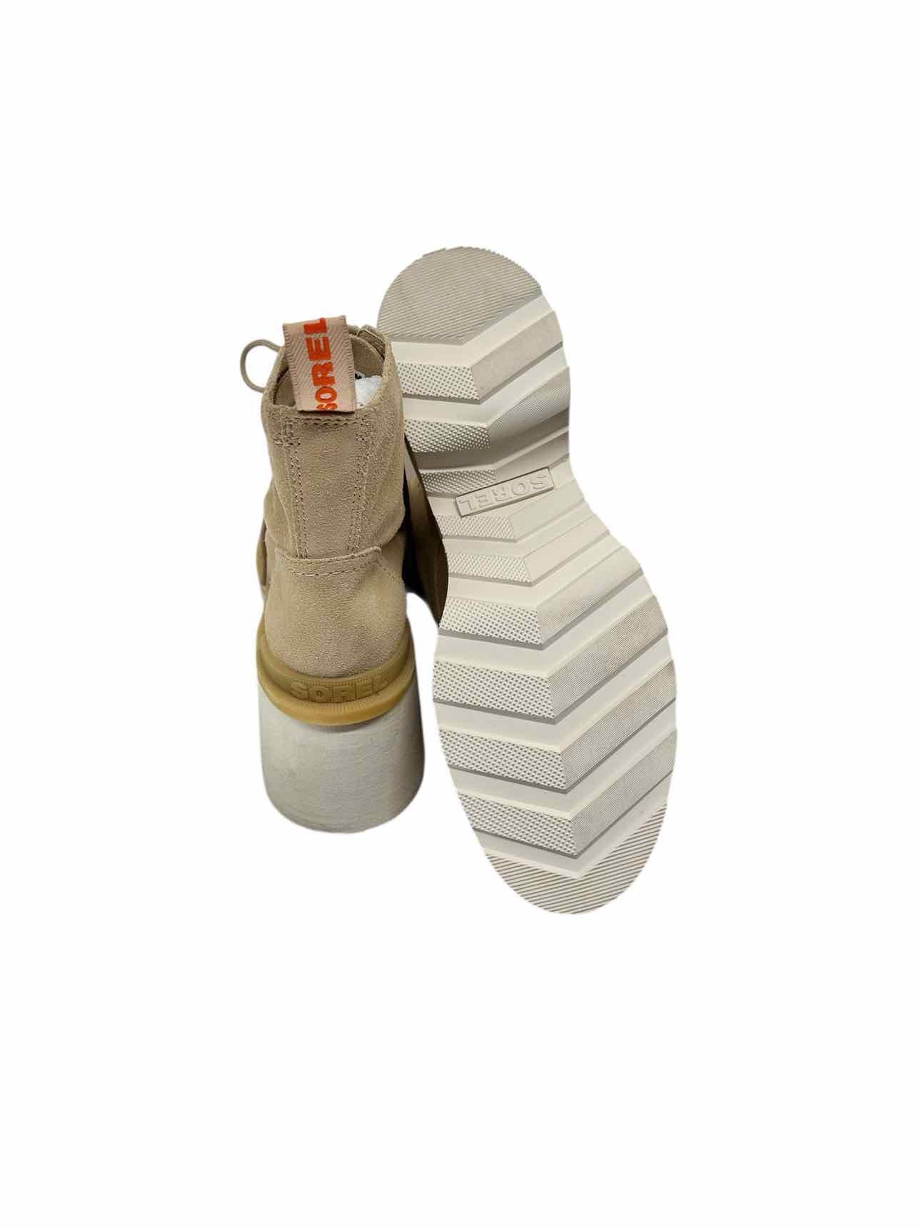 Sorel Hi-Line Heel Lace Up Boots Beige Shoe Size 9.5