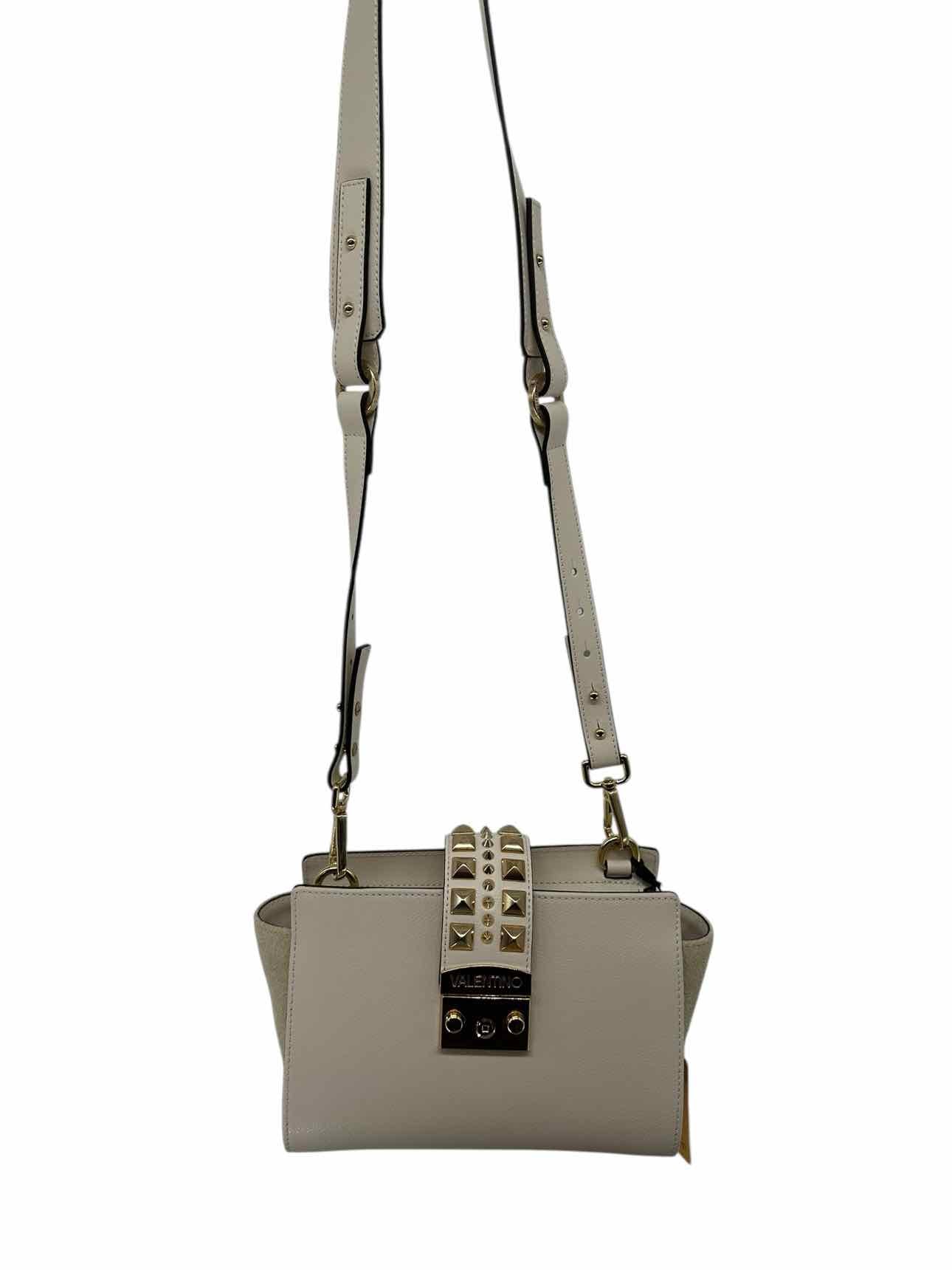 Valentino Kiki Palmellato Off-White Leather Satchel **NEW**
