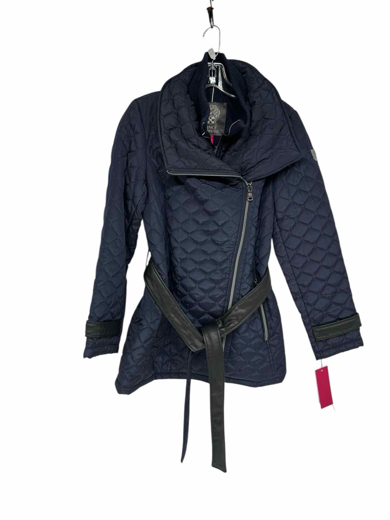 Vince Camuto Quilted Double Zip Jacket Navy Size S **NEW**