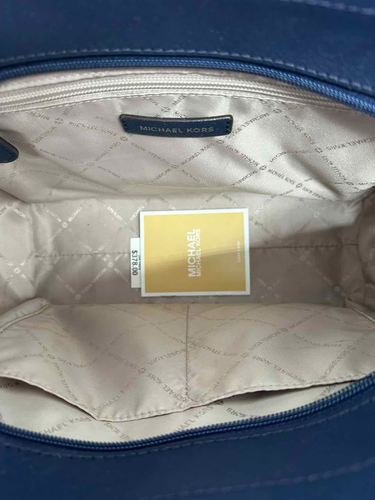 Michael Kors Jet Set Travel Chain Navy Leather Satchel