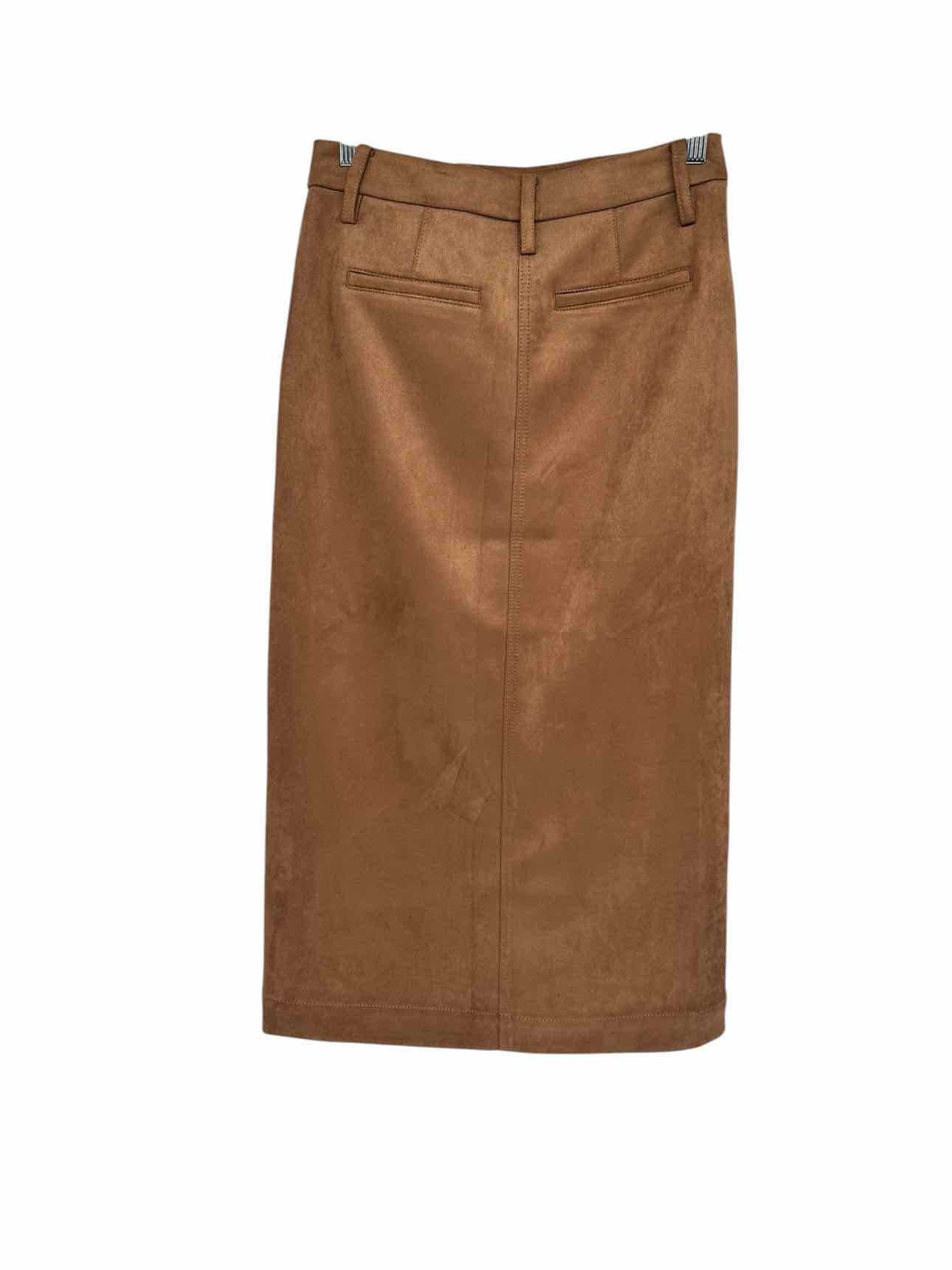 Loft Tan Midi Skirt Size 0P **NEW**