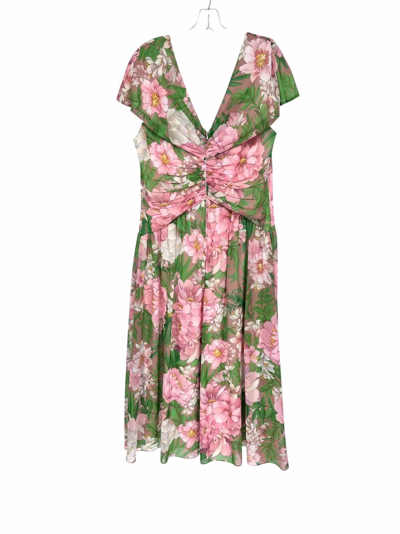 Tadashi Shoji Audra Cap Sleeves Dress Pink Size 16