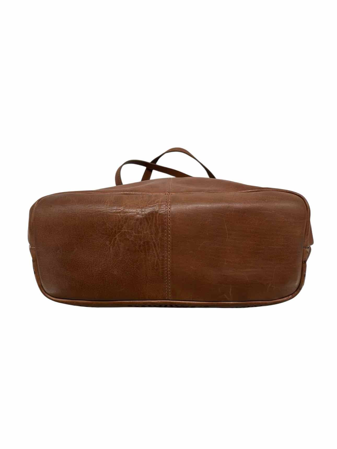 Tan Leather Laser Cut-Out Tote