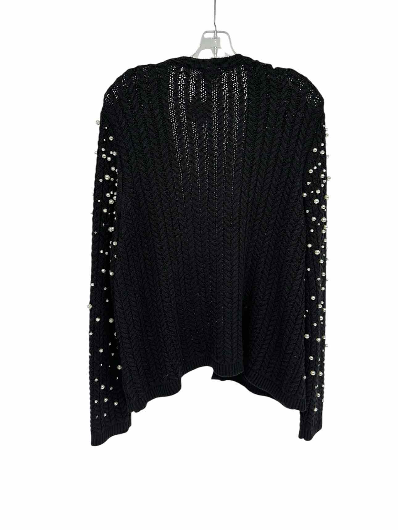 Chicos Black Pearls Cardigan Size XL