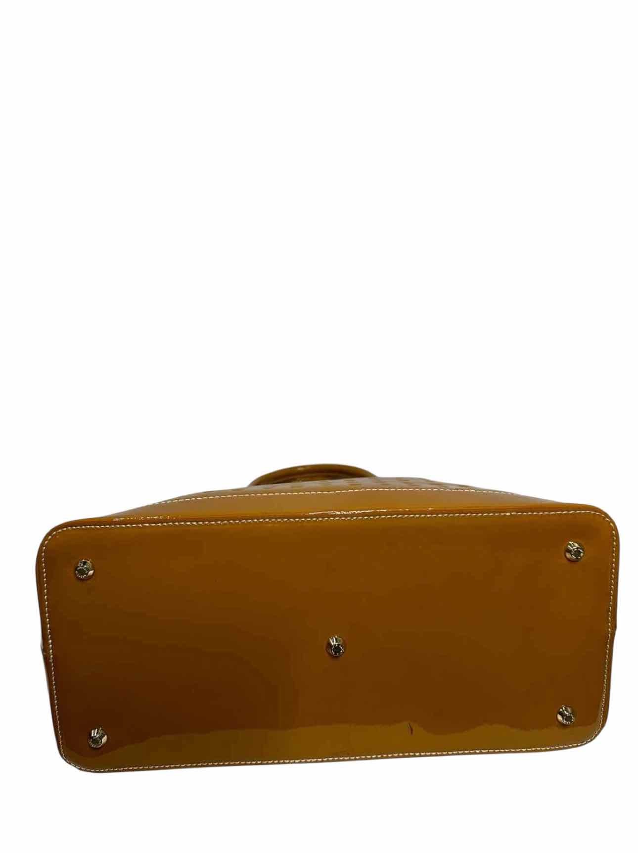 Arcadia Tan Patent Leather Satchel
