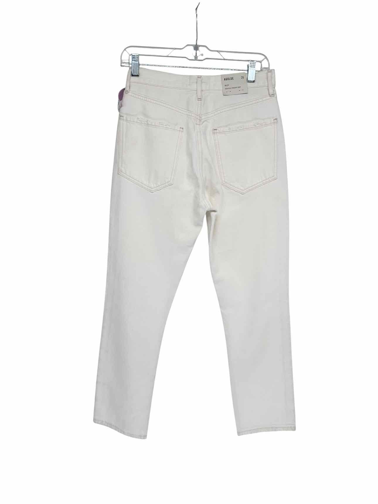 Agolde White Riley High-Rise Straight Crop Jeans Size 4 **NEW**