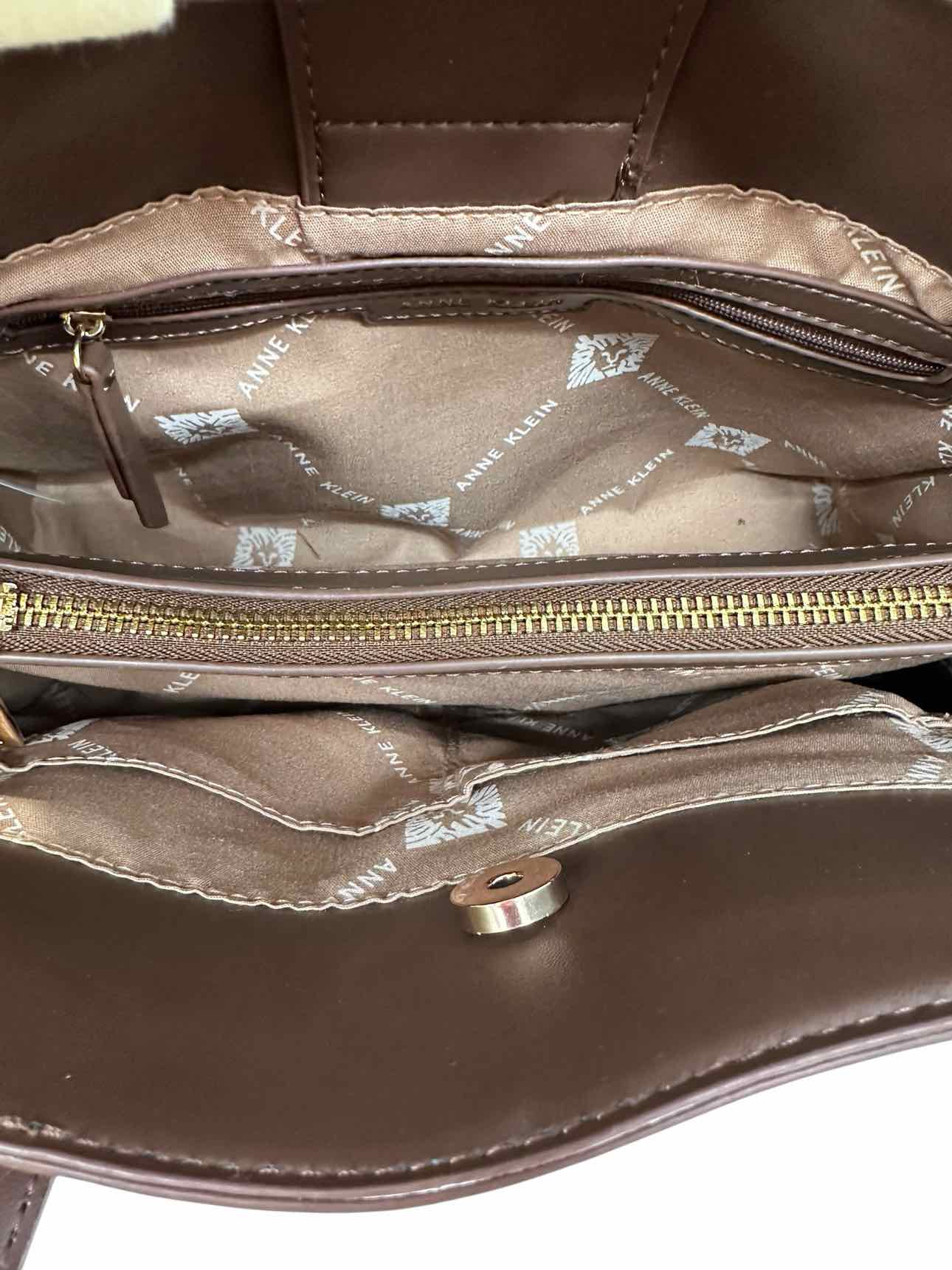 Anne Klein Brown Faux Leather Satchel