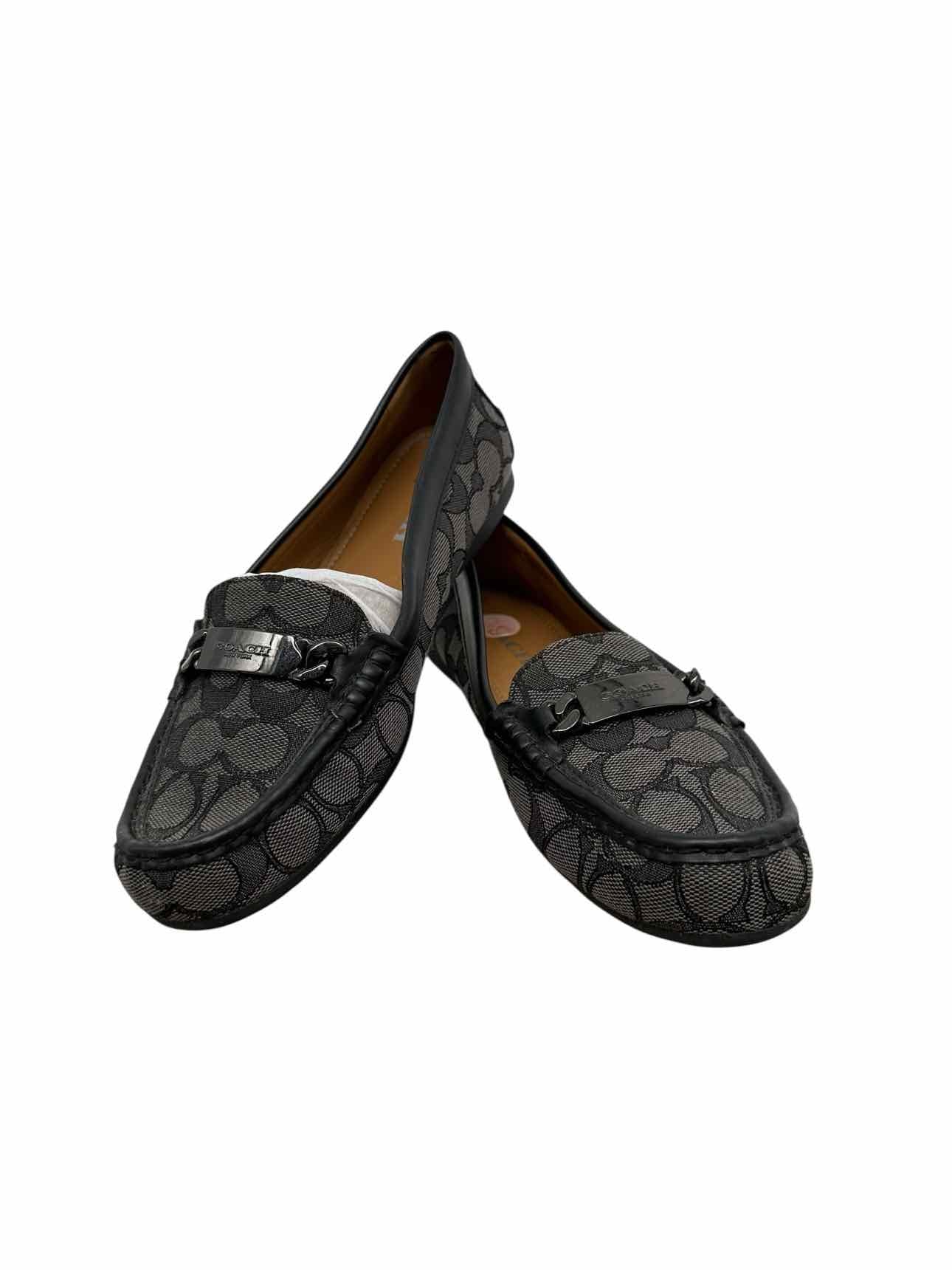 Coach Olive Signature Loafers Black Shoe Size 8.5