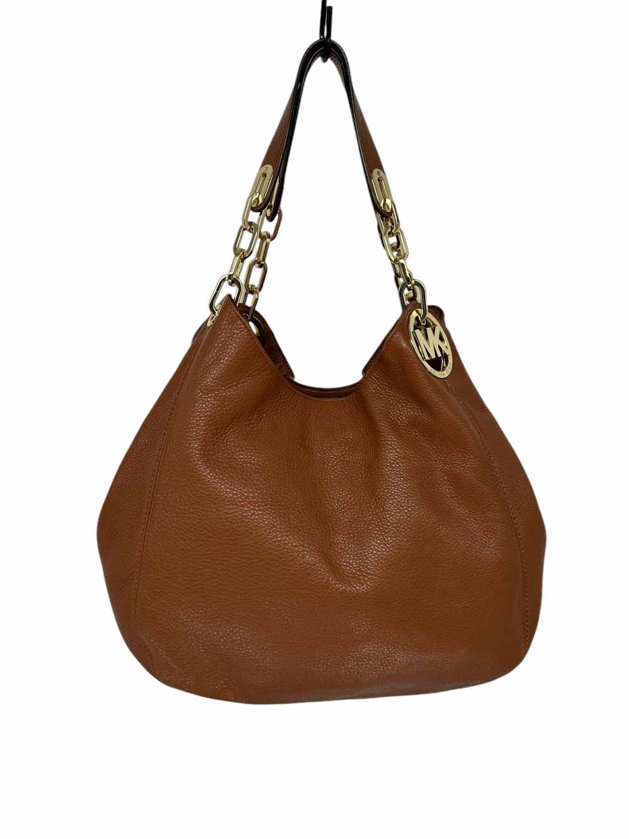 Michael Kors Fulton Tan Leather Shoulder Bag