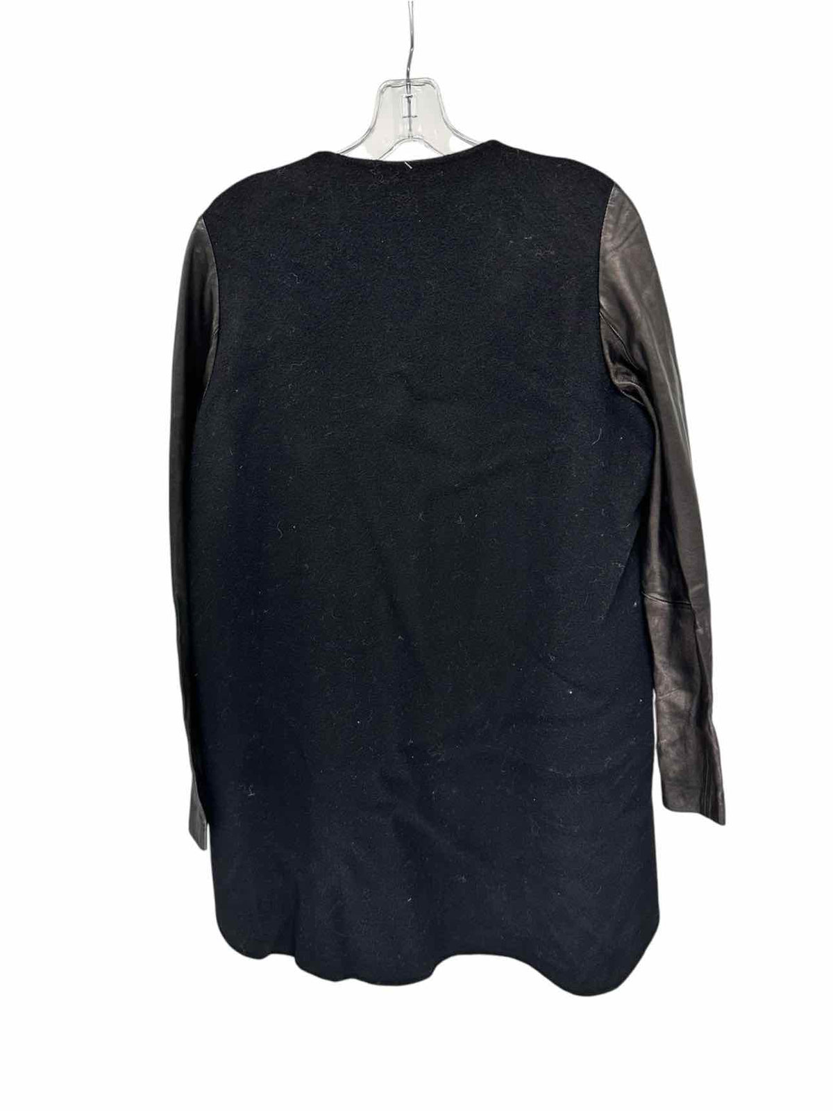 Vince Wool & Leather Black Coat Size M