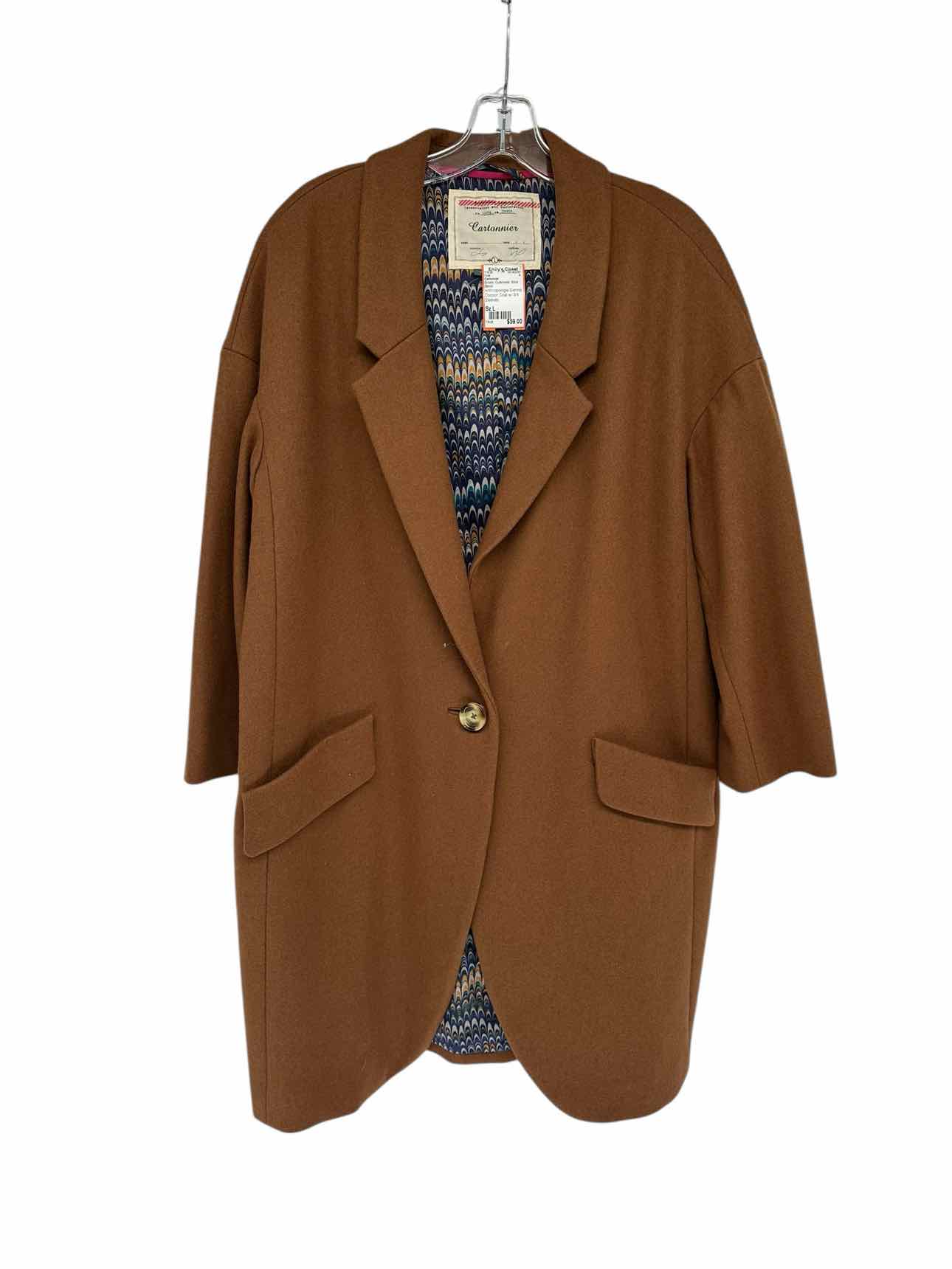 Anthropologie Cartonnier Sienna Cocoon Coat Brown Size L
