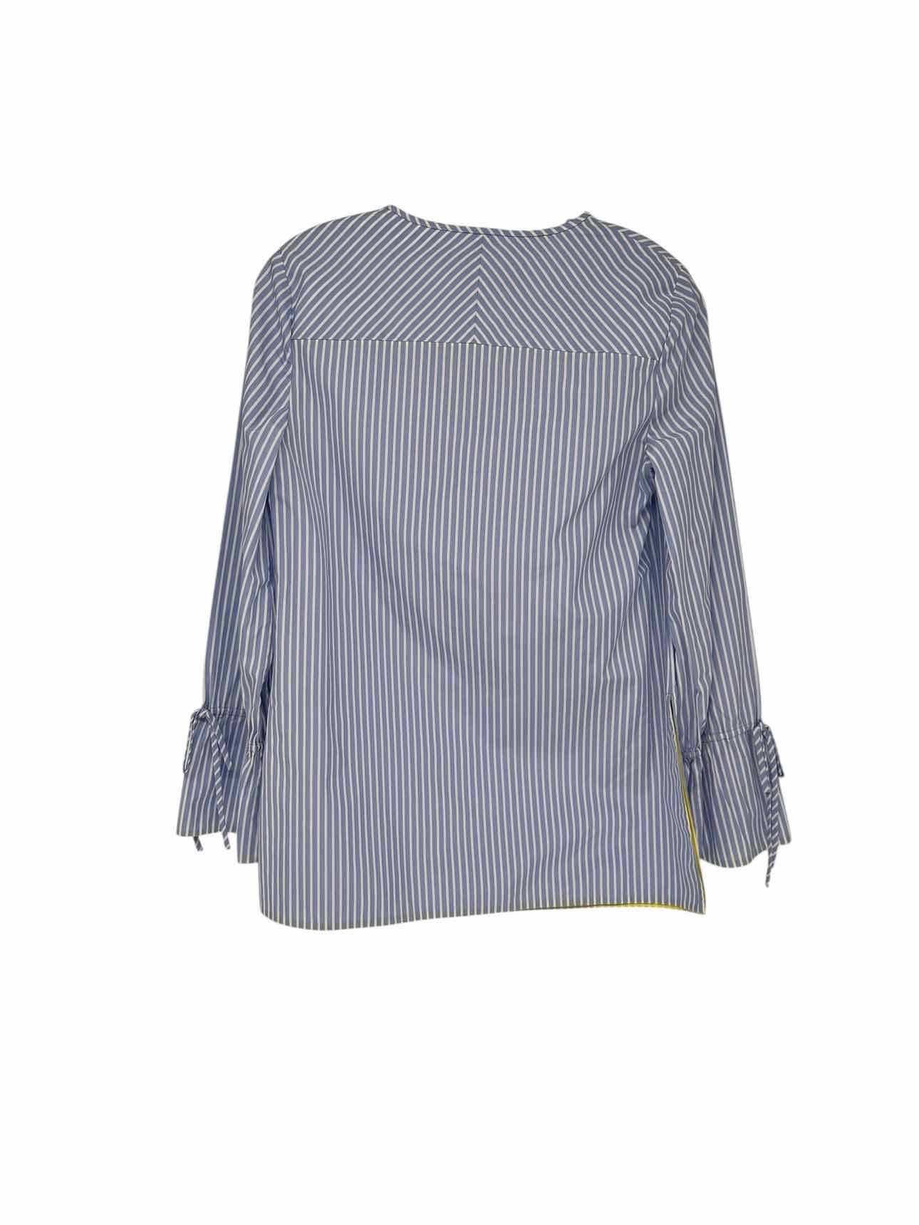 Diane Von Furstenberg Blue Size 2 Long Sleeve Top