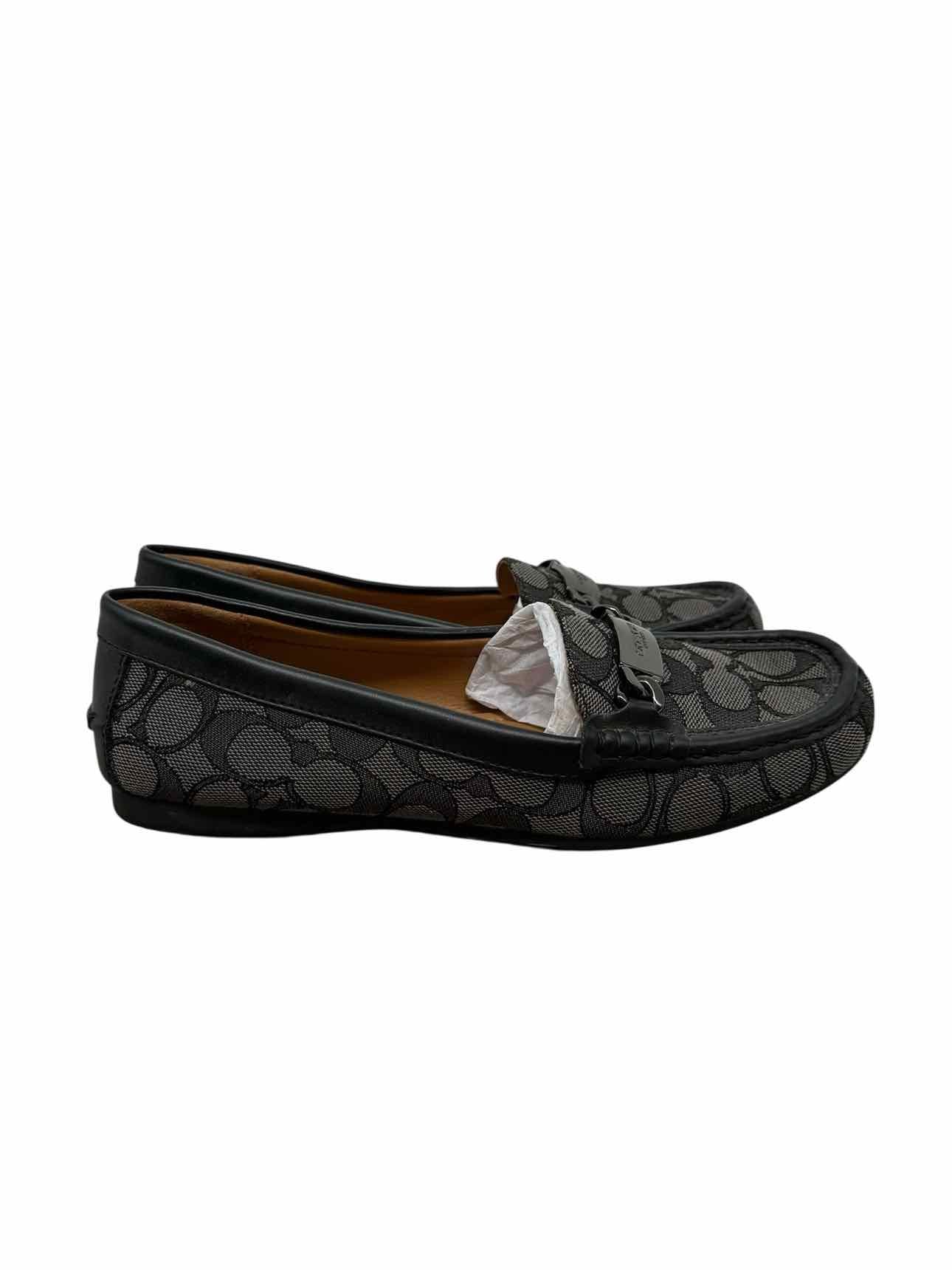 Coach Olive Signature Loafers Black Shoe Size 8.5