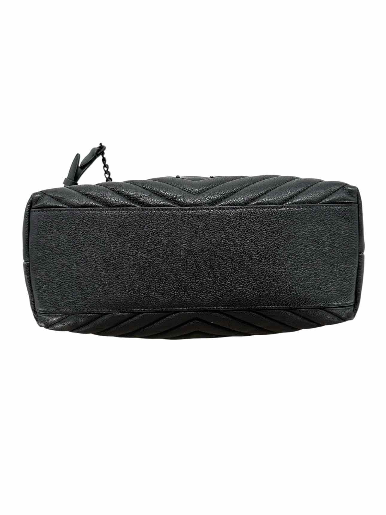 Rebecca Minkoff Edie Chevron Quilted Black Leather Shoulder Bag