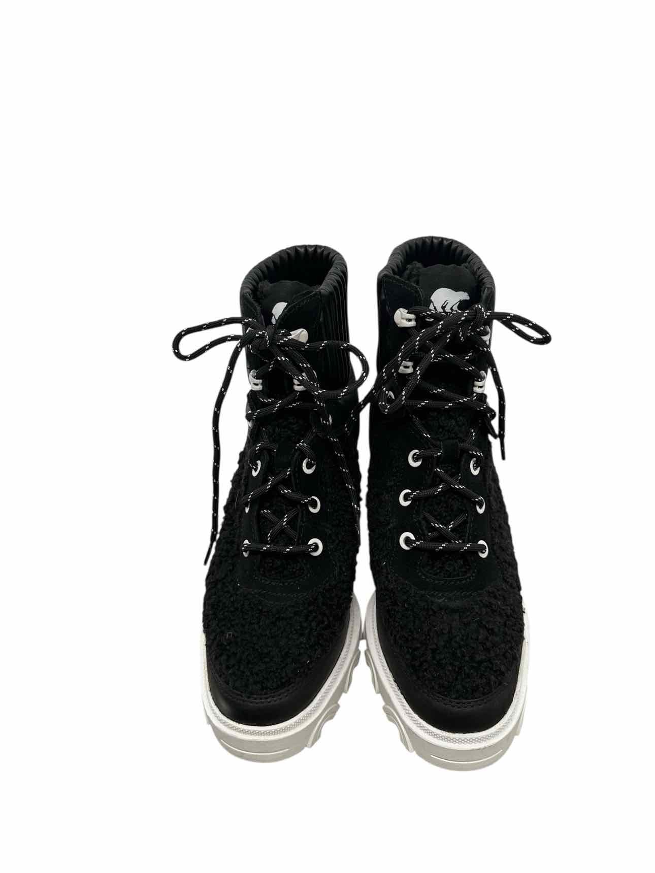 Sorel Brex Heel Lace Up Black Bootie Shoe Size 9