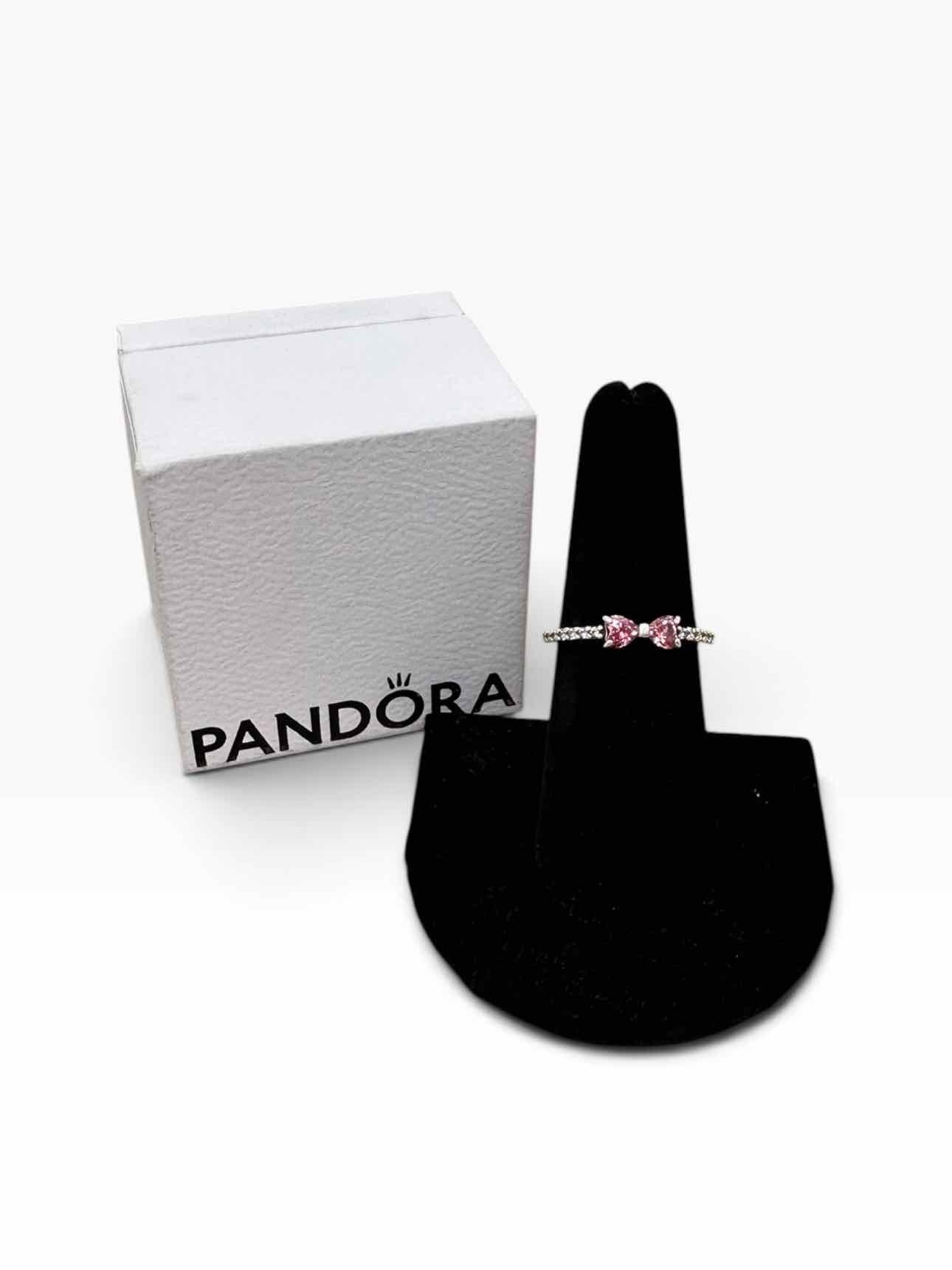 Pandora Sparkling Pink Bow Ring Size 7