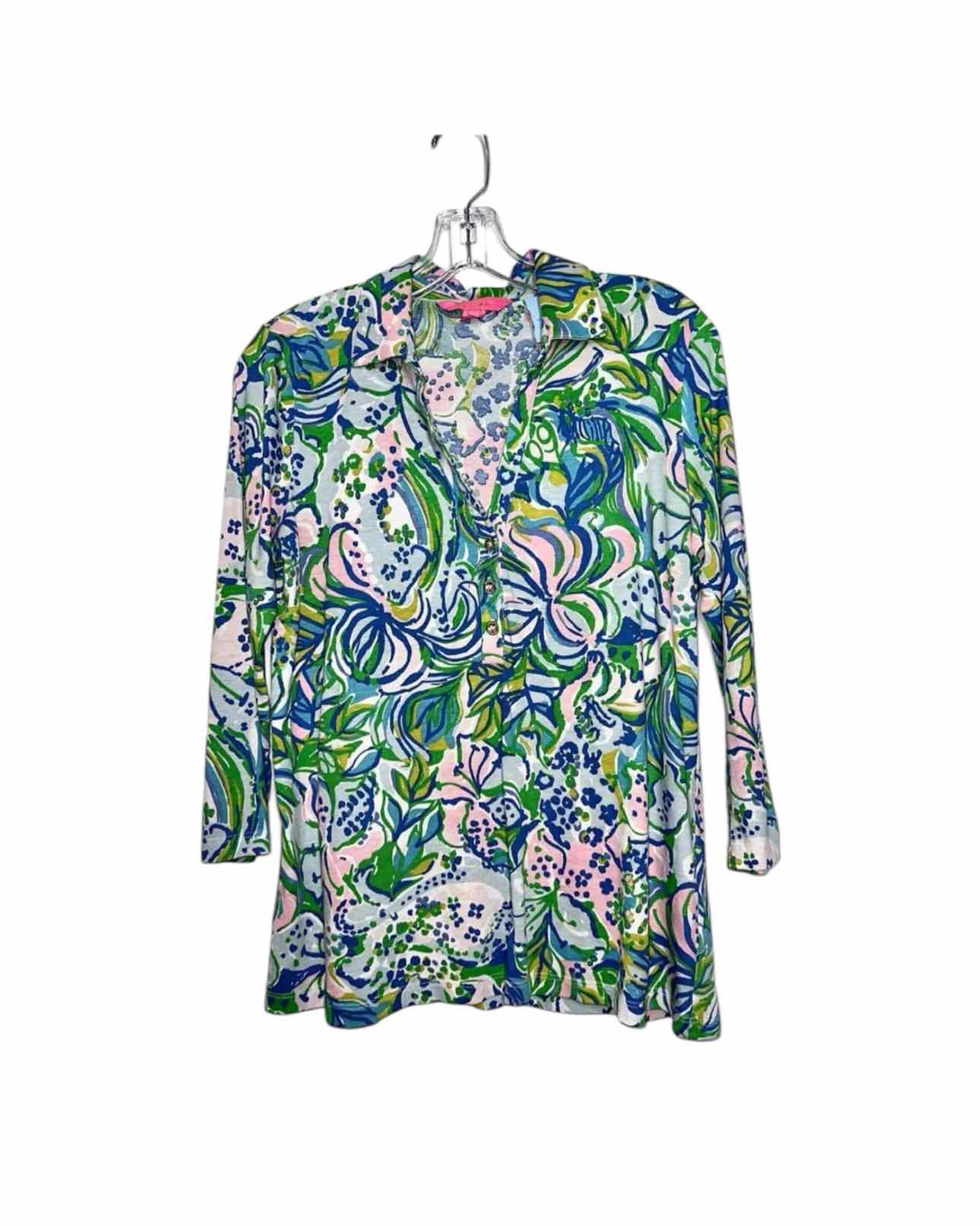 Lilly Pulitzer Green Size M 3/4 Sleeve Top