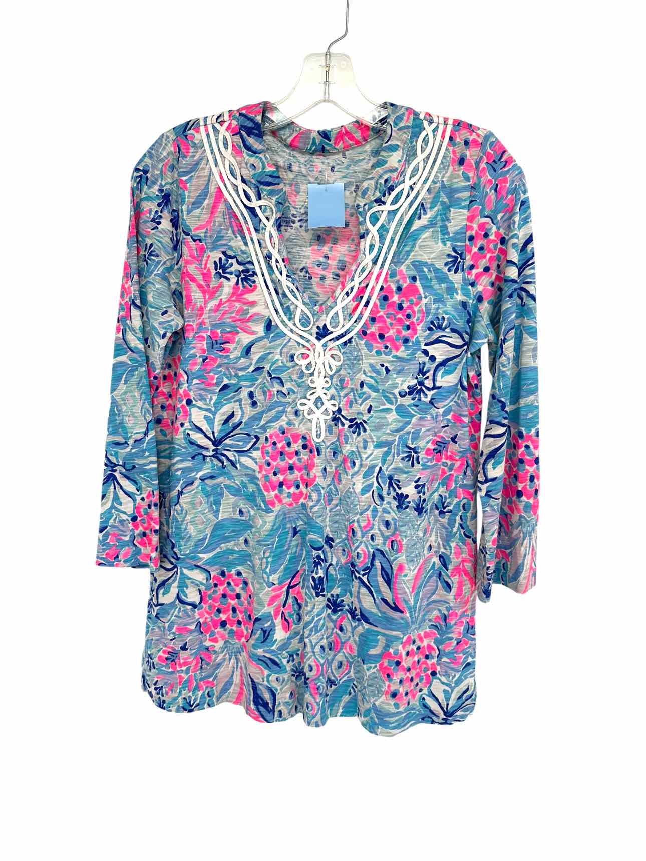 Lilly Pulitzer Kaia Tunic 3/4 Sleeve Top Blue Size S