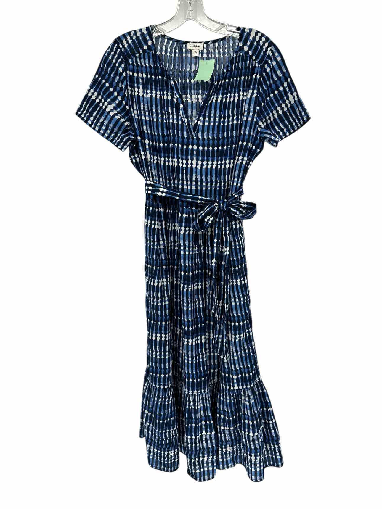 J. Crew Blue Short Sleeve Midi Dress Size 10