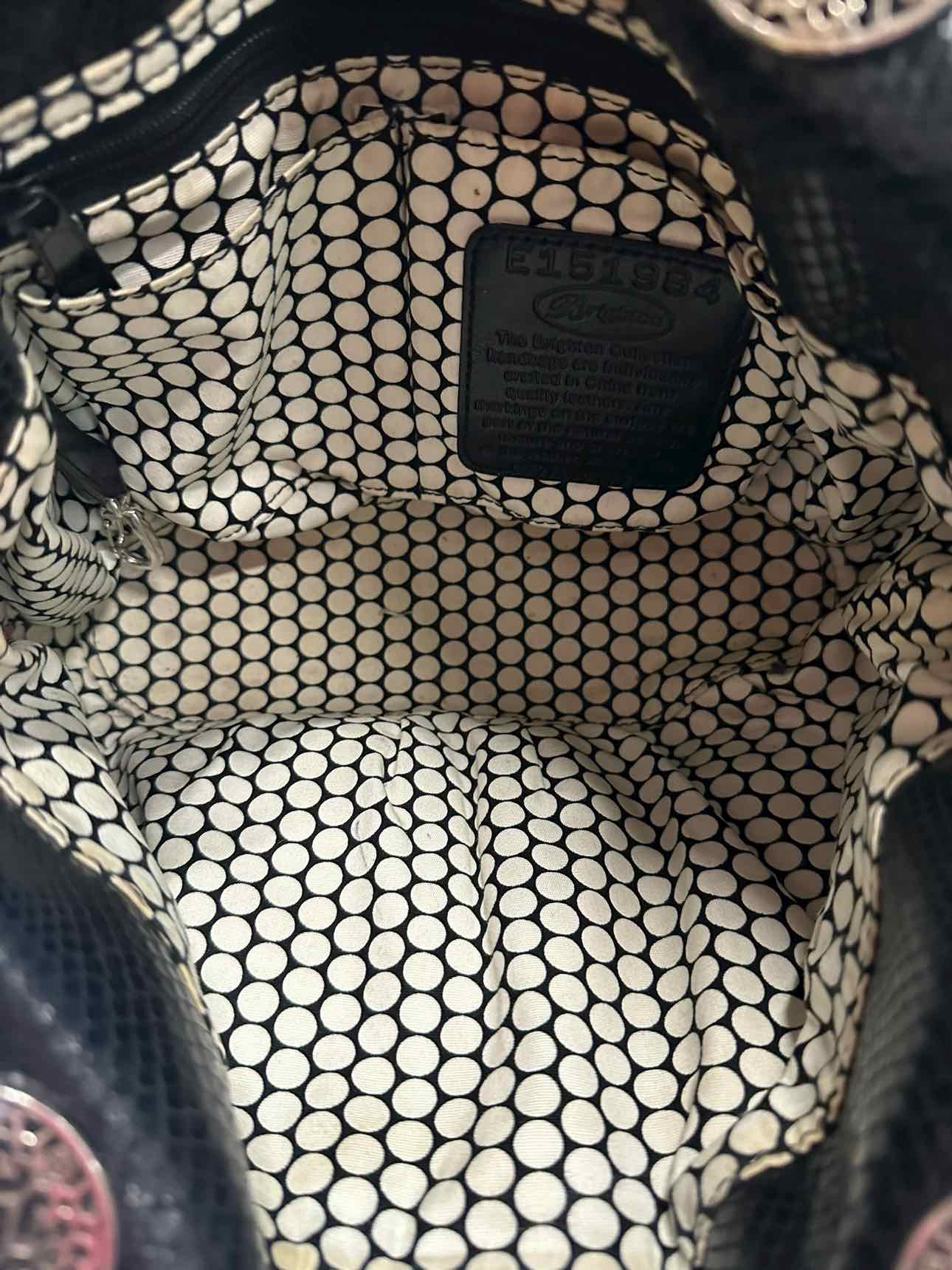 Brighton Black Snakeskin Embossed Leather Satchel