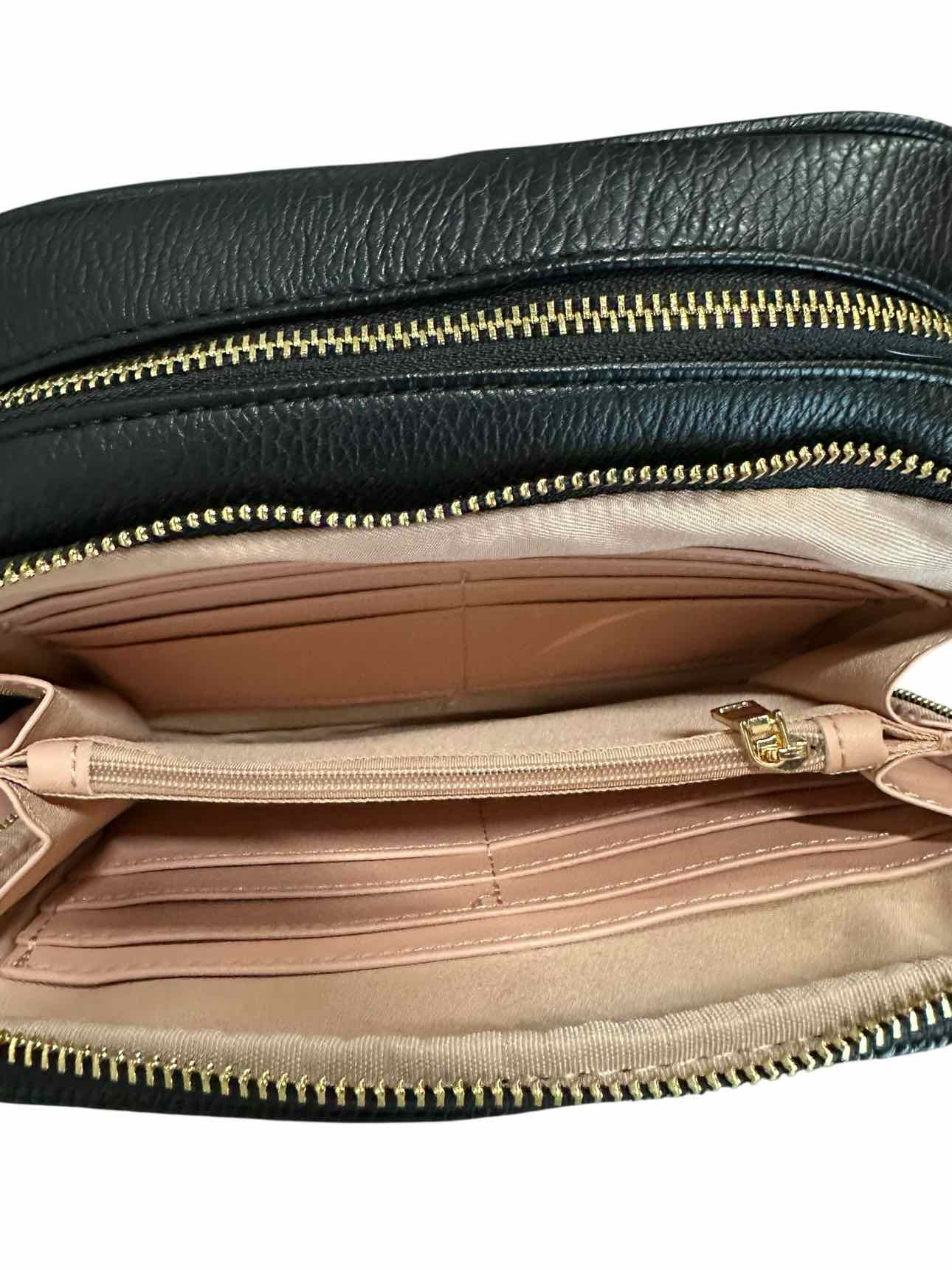 Poppy & Peonies 24/7 Crossbody Black Leather Crossbody **NEW**