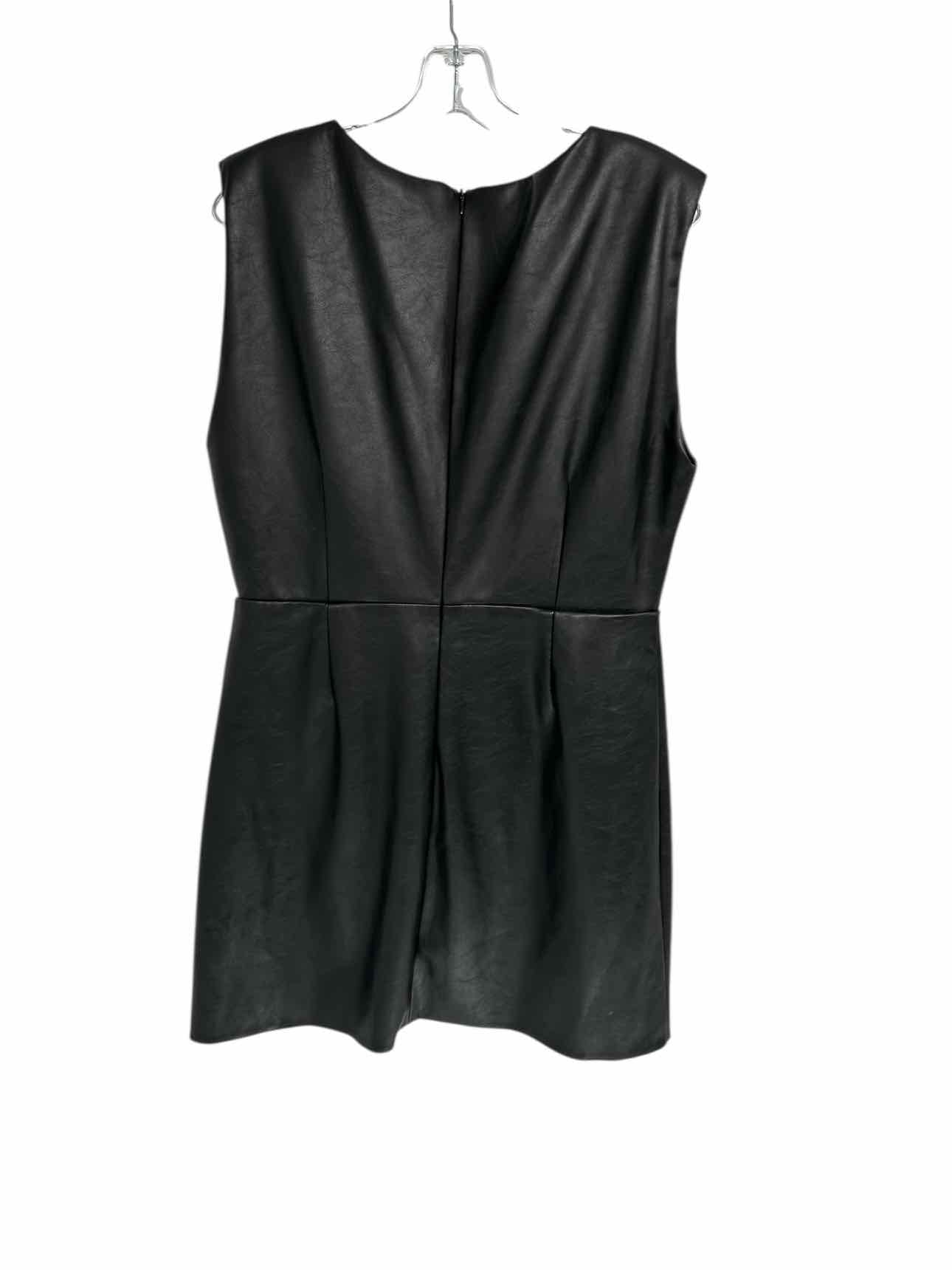 Lucy Paris Black Faux Leather Dress Size L **NEW**