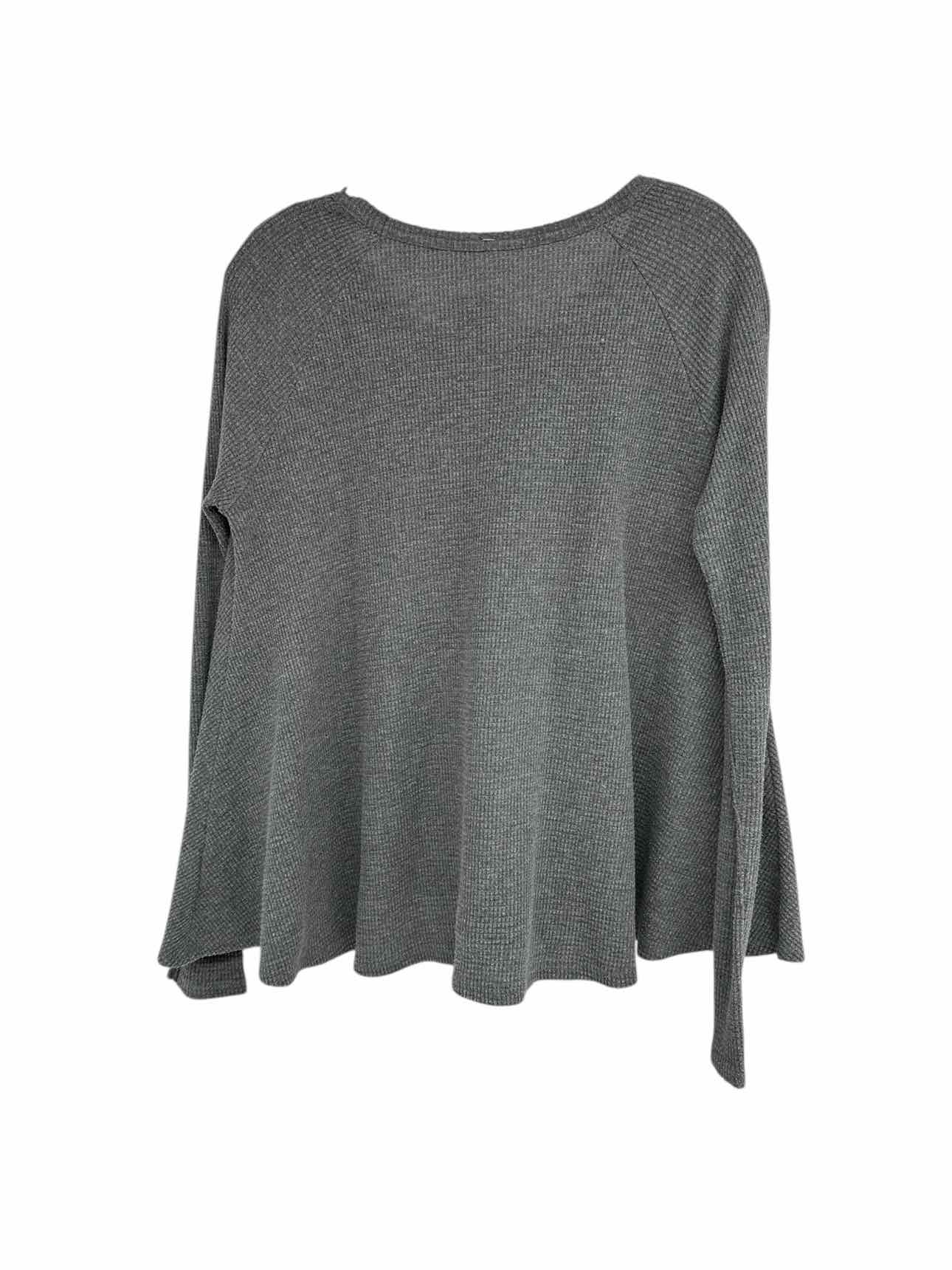 We The Free Free People Gray Thermal Long Sleeve Top Size S