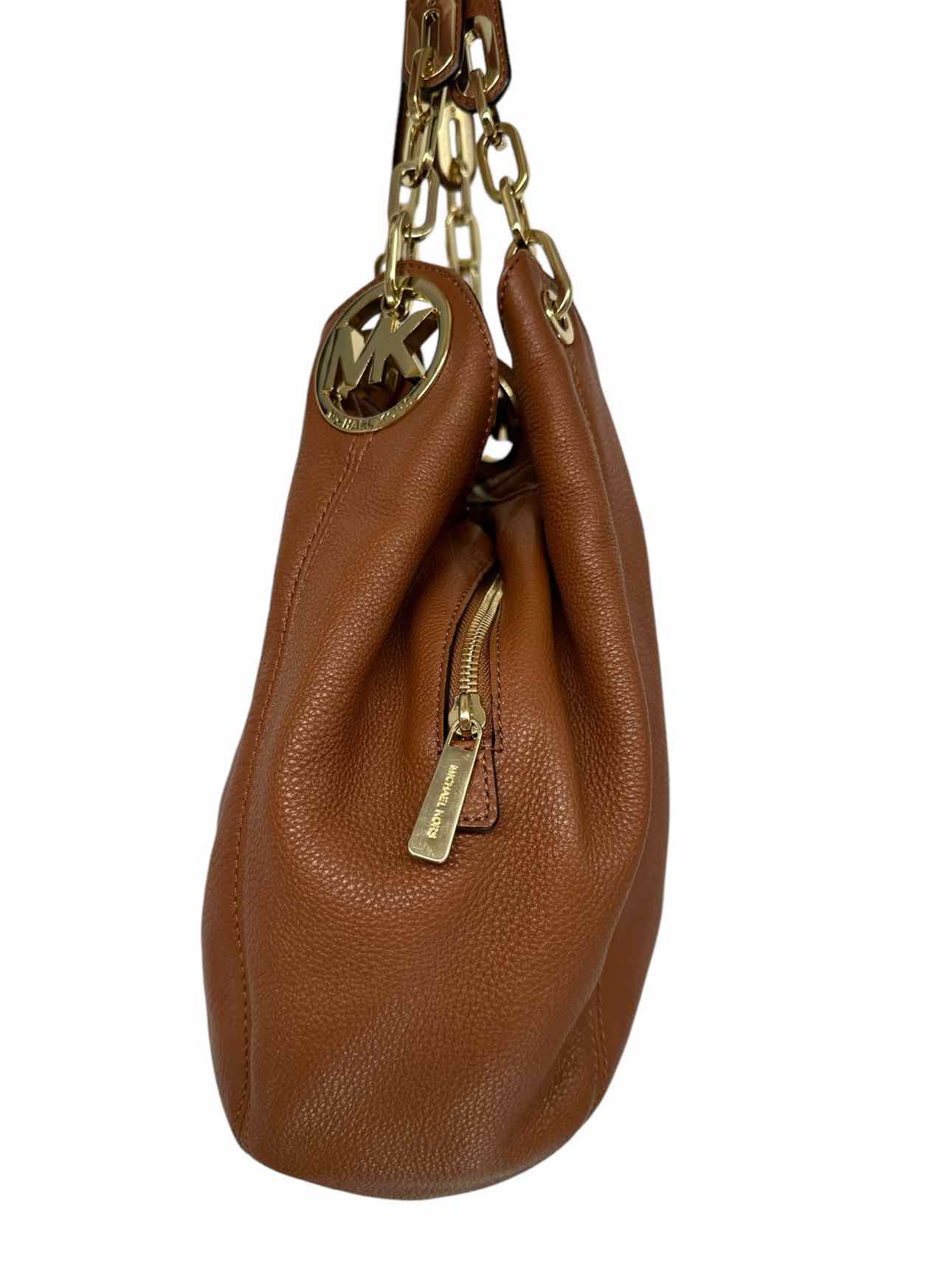 Michael Kors Fulton Tan Leather Shoulder Bag