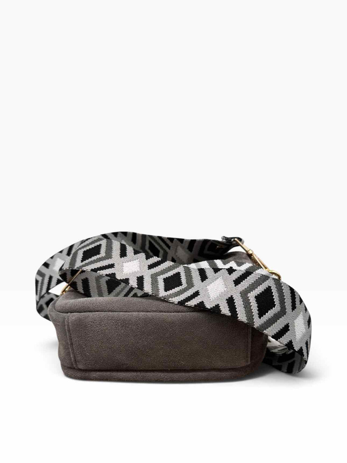 Pom Pom Original Bag Gray Suede Crossbody