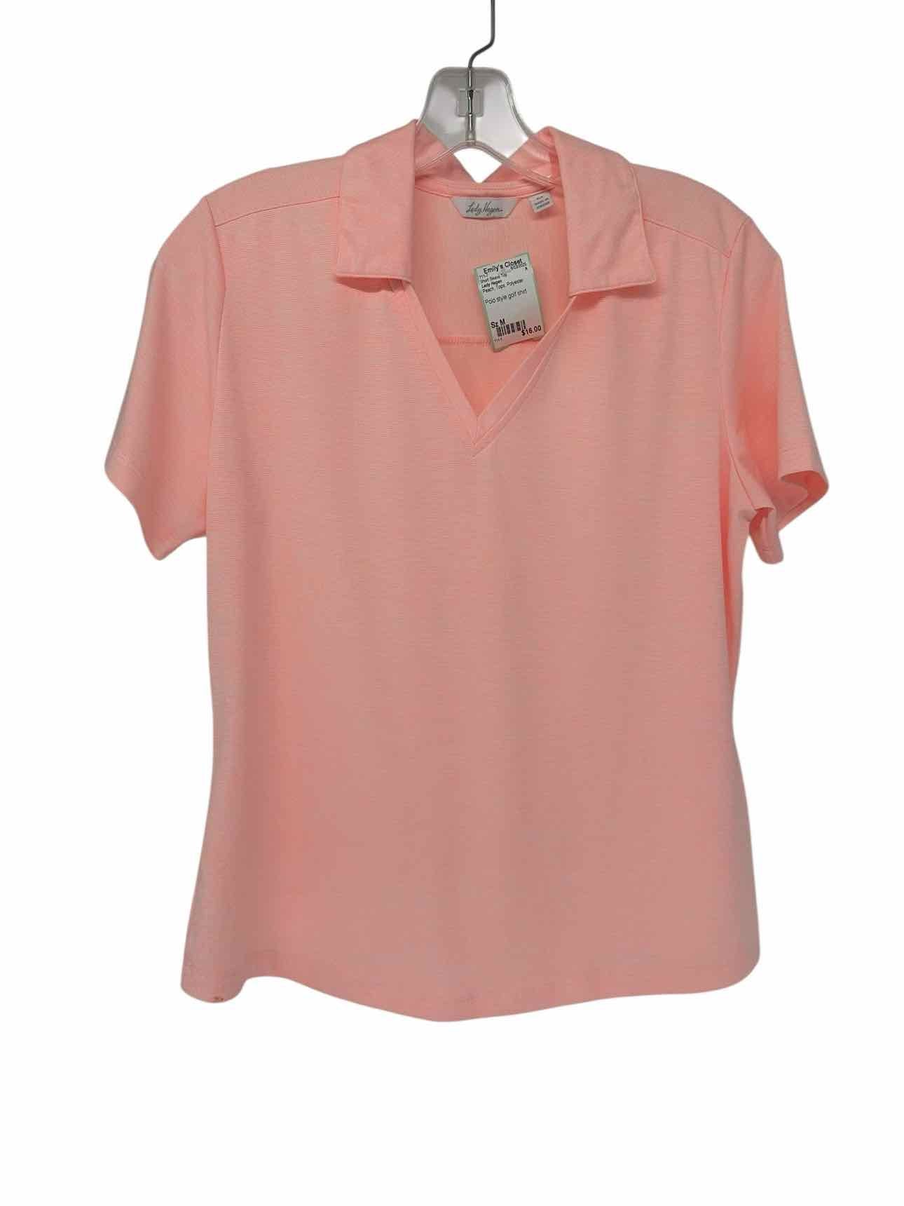 Lady Hagen Peach Polo Style Golf Shirt Size M