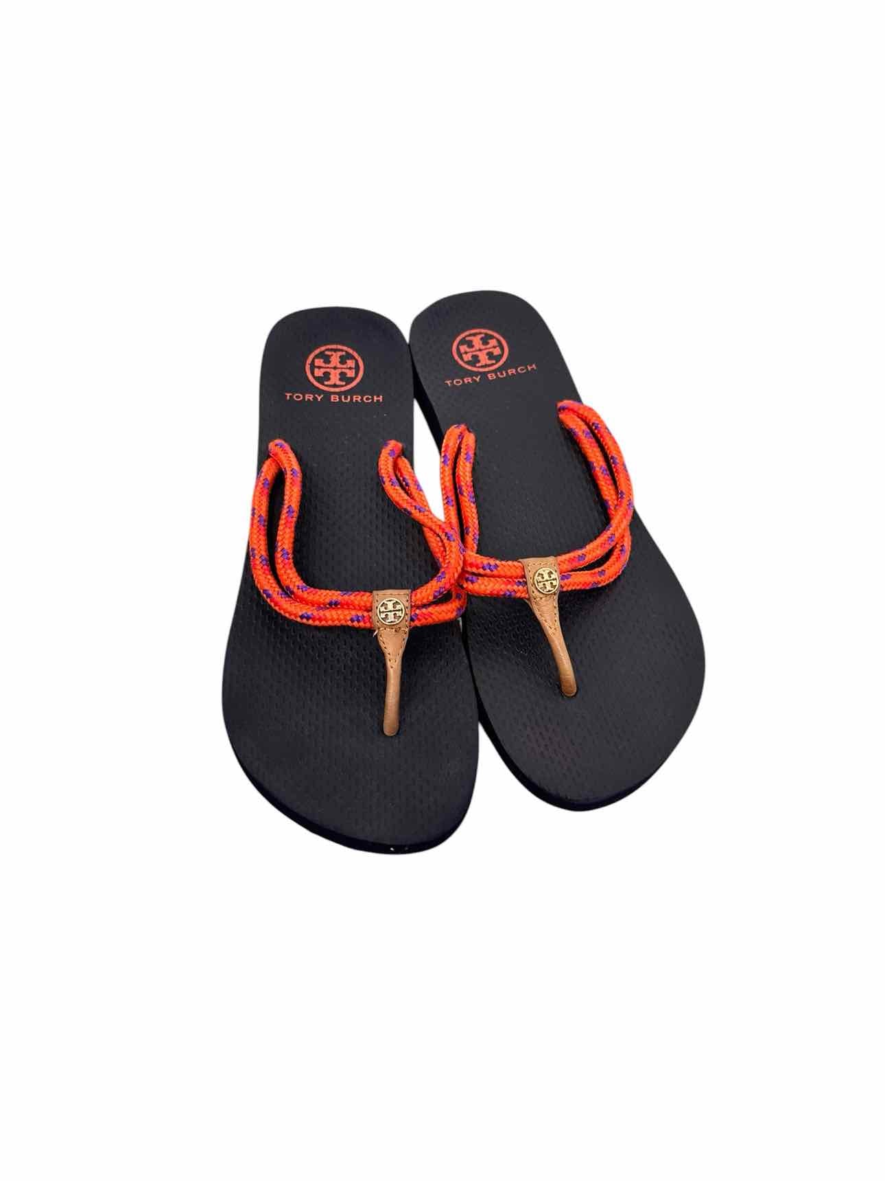 Tory Burch Orange Matteo Bungee Flip Flop Shoe Size 7.5