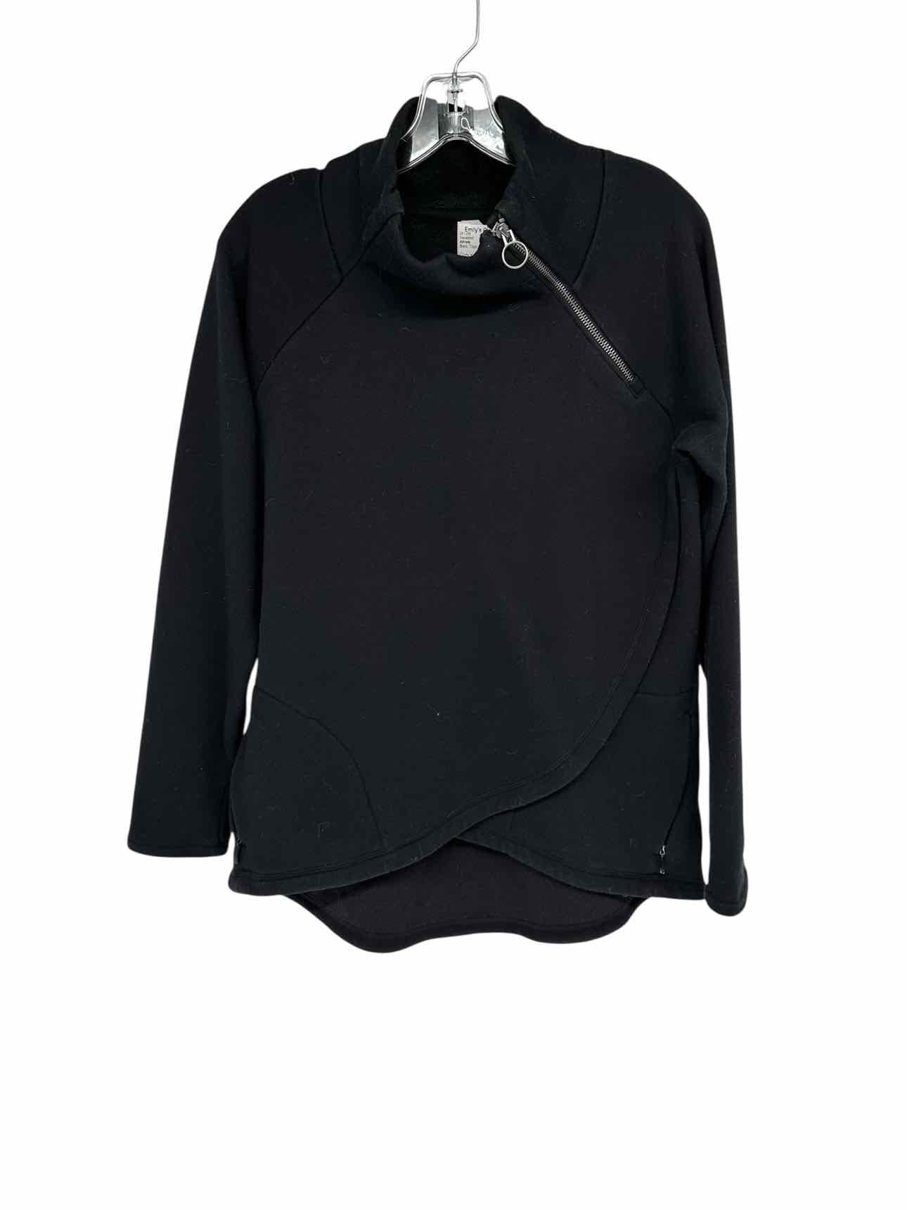 Athleta Cozy Karma Asym Pullover Black Size S