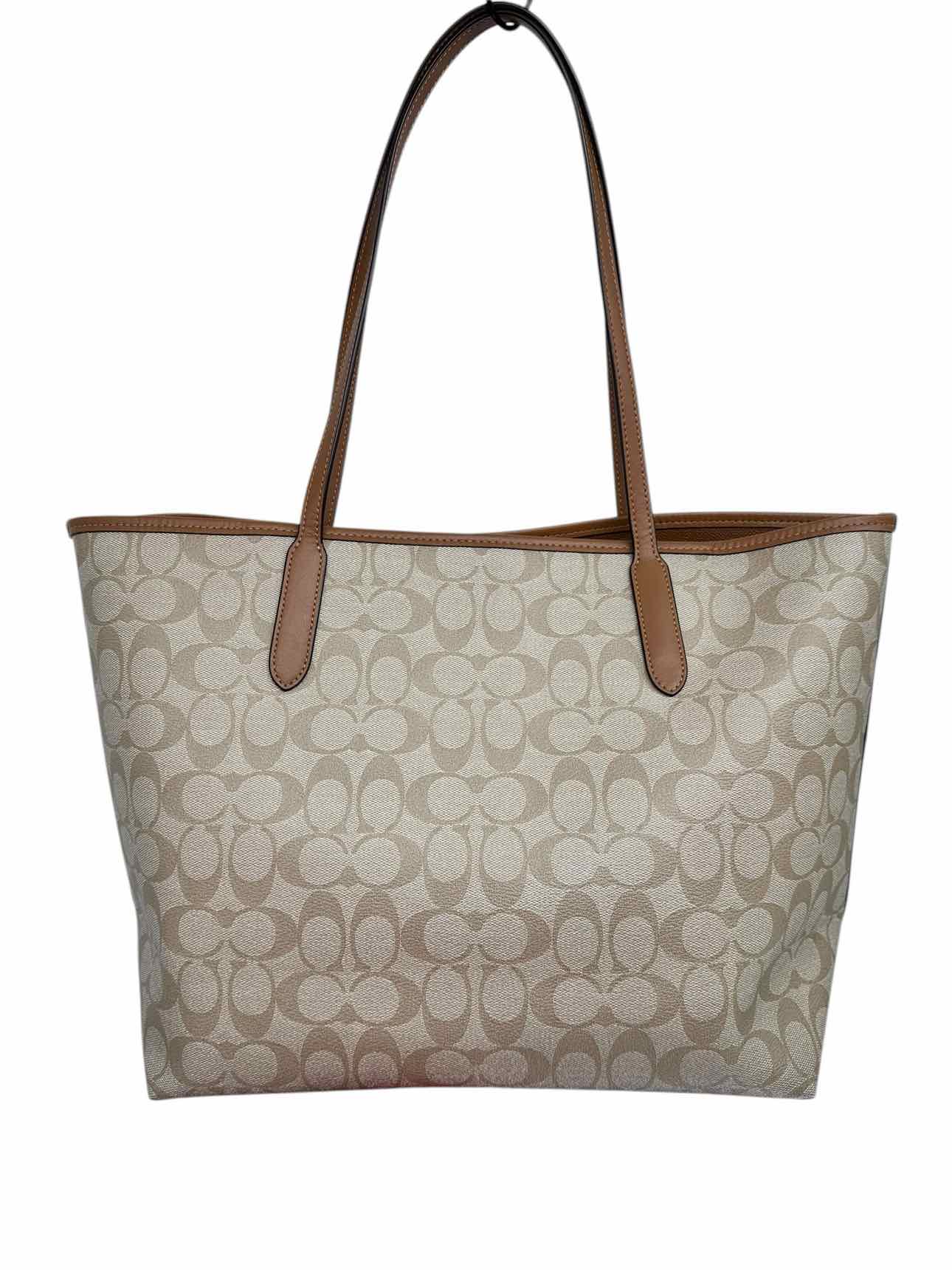 Coach City Tote w/ Tan Leather Trim